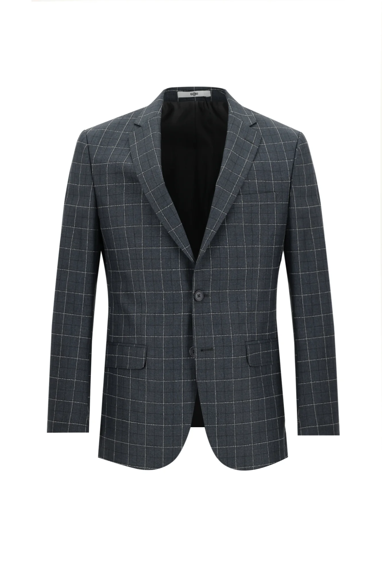 Orta Antrasit 6 Drop Regular Fit Standart Kesim Kareli Takım Elbise - Image 2