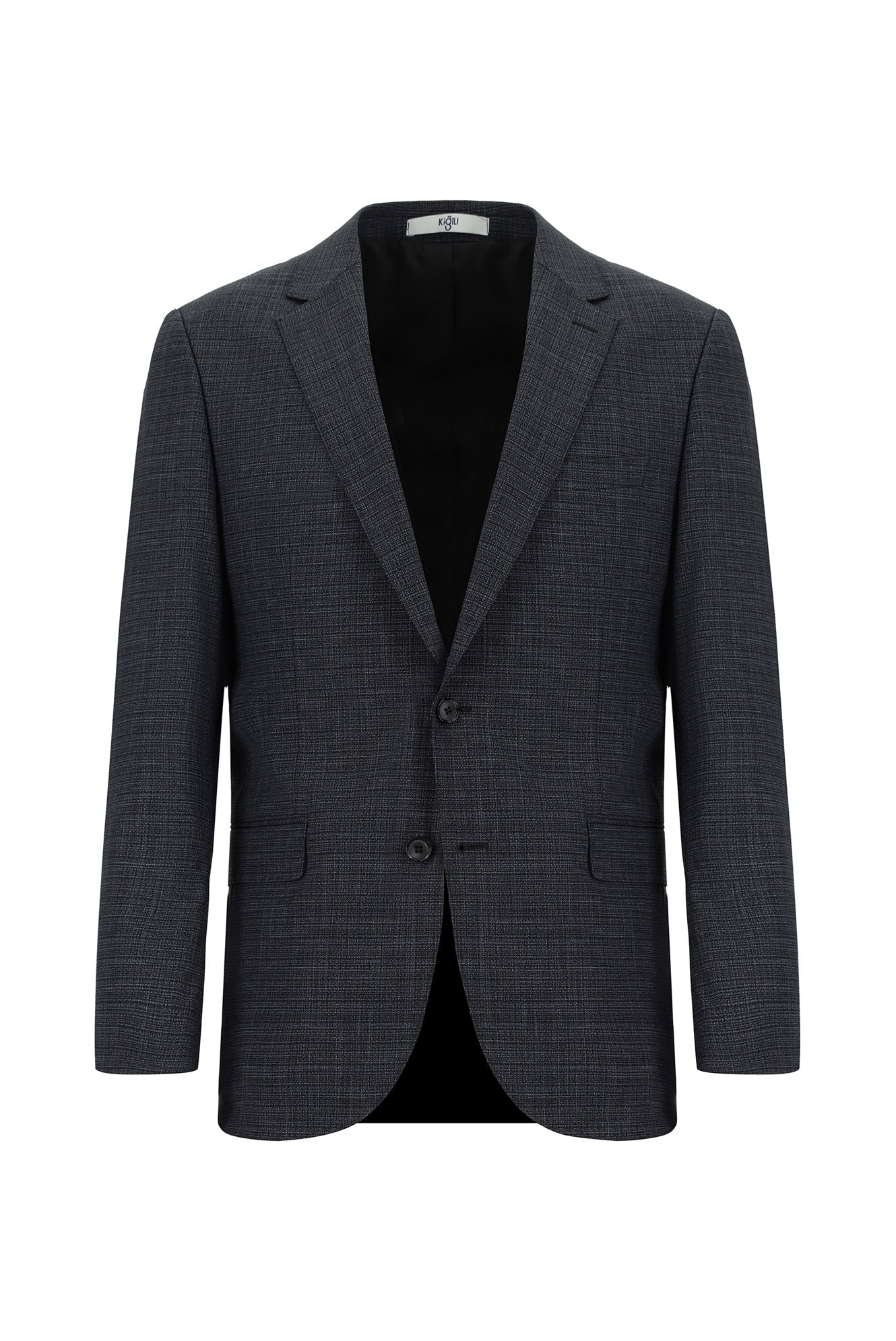 Orta Antrasit 6 Drop Regular Fit Standart Kesim Ekose Takım Elbise - Image 2