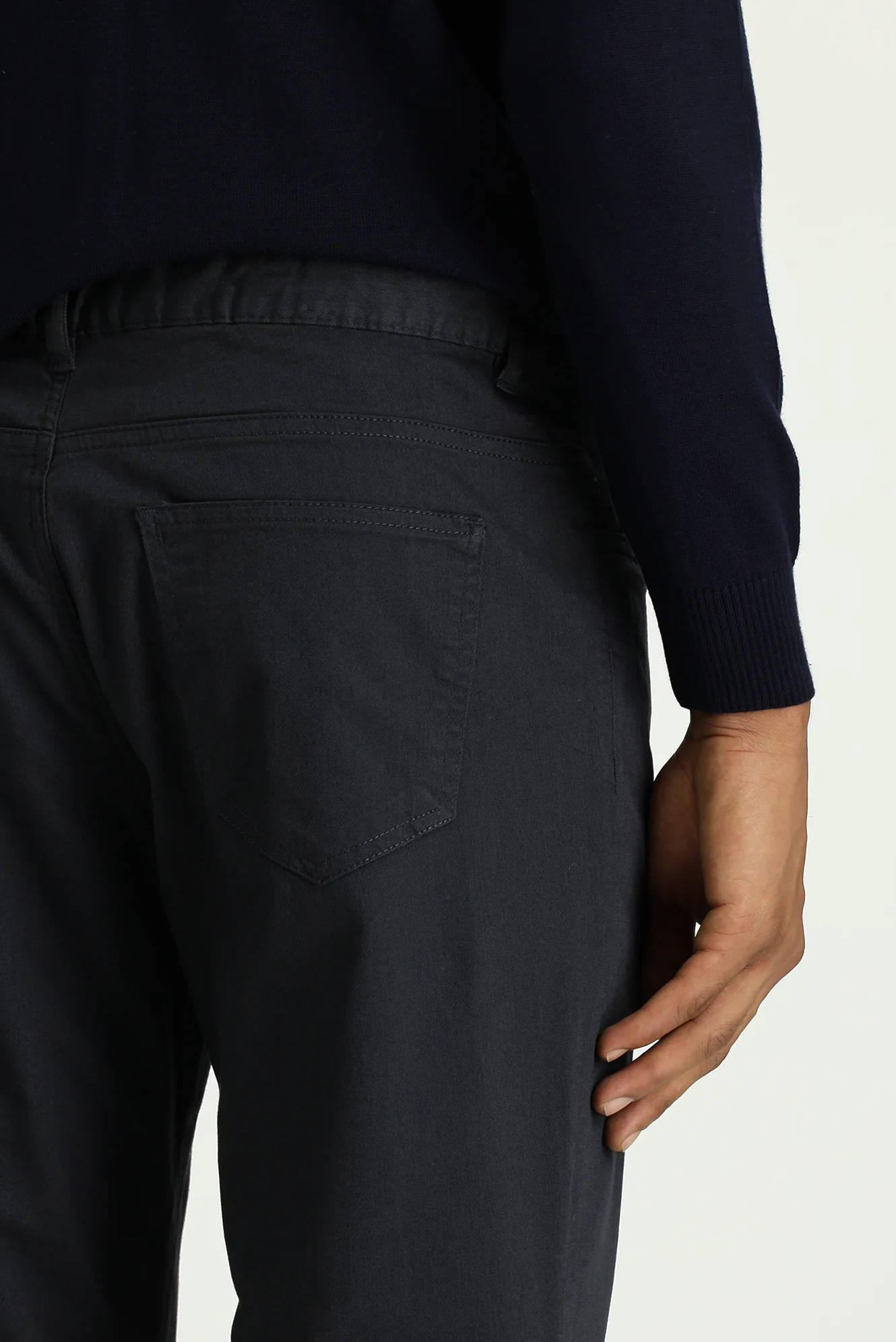 Orta Antrasit Regular Fit Standart Kesim Likralı Kanvas / Chino Pantolon - Image 5
