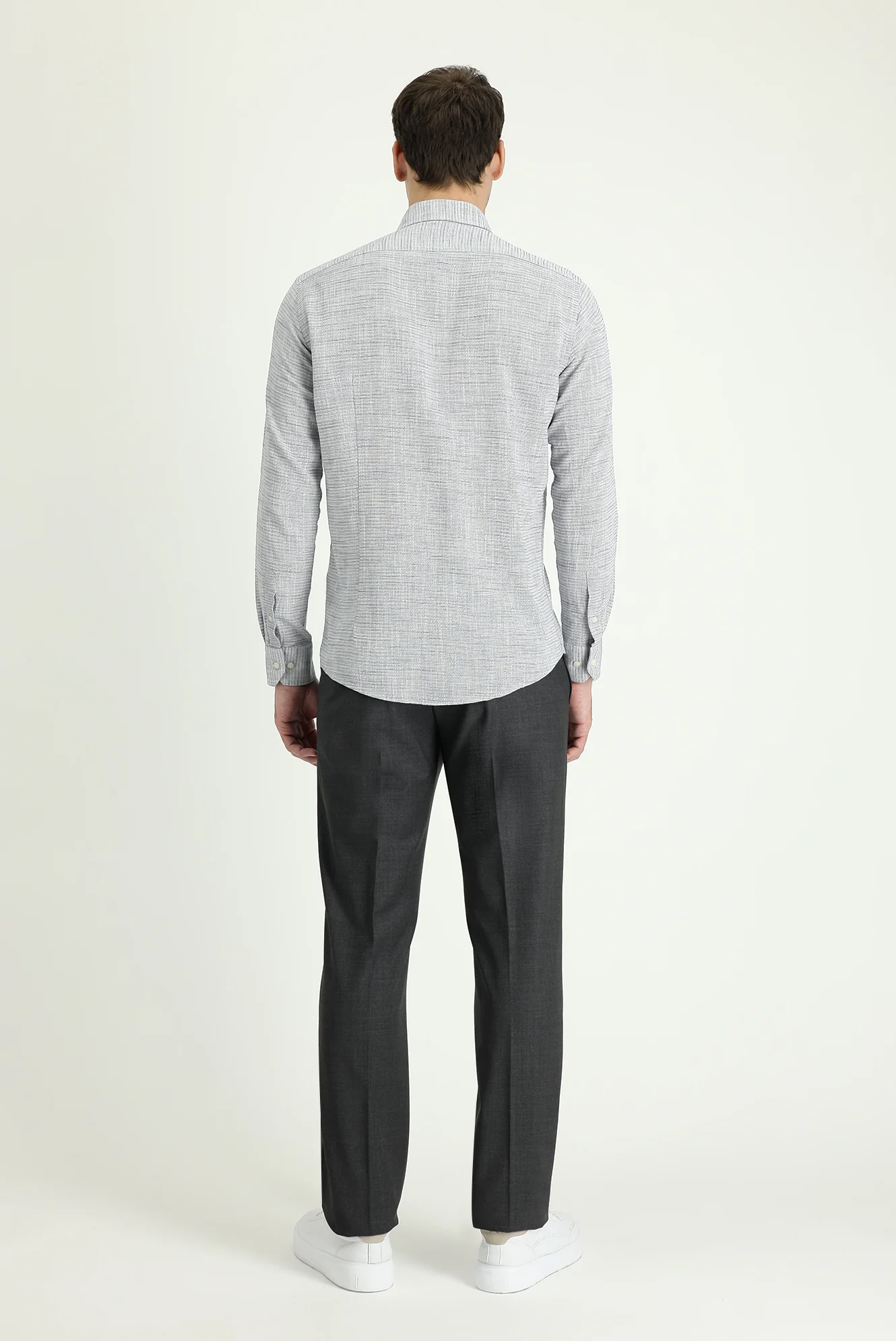 Orta Antrasit 6 Drop Regular Fit Standart Kesim Yünlü Klasik Kumaş Pantolon - Image 4