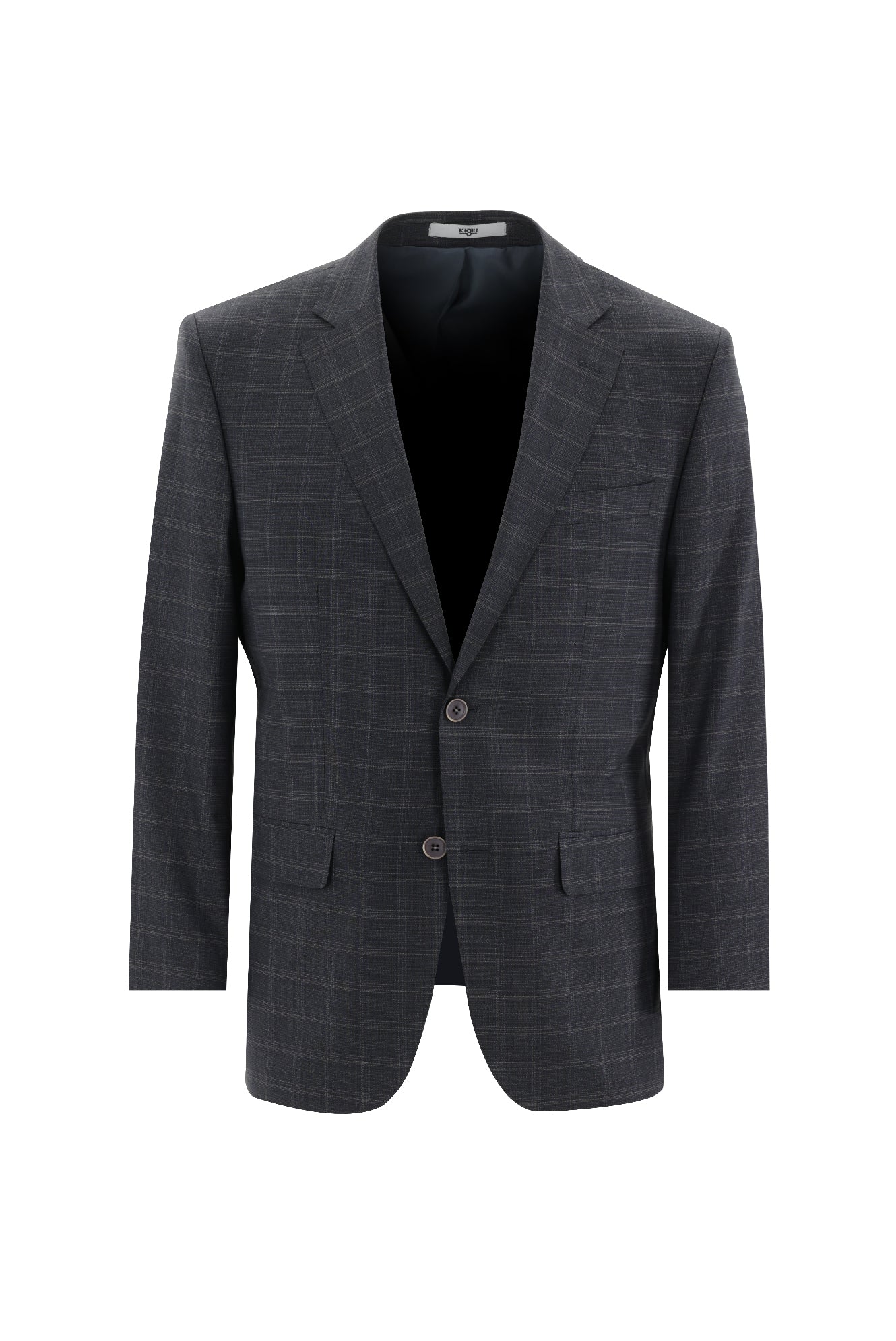 Orta Antrasit 4 Drop Relaxed Fit Rahat Kesim Ekose Takım Elbise - Image 2