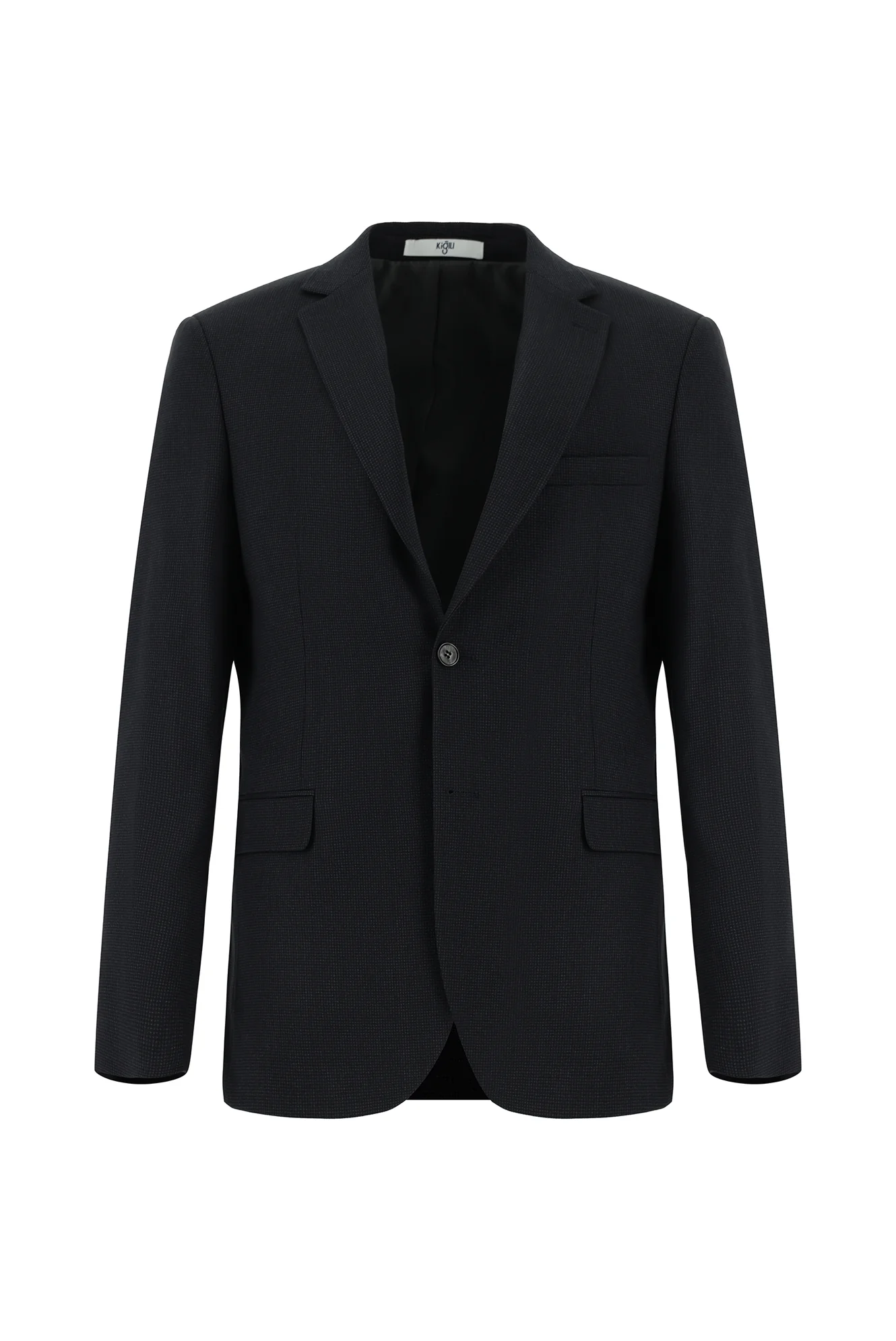 Orta Antrasit 4 Drop Relaxed Fit Rahat Kesim Desenli Takım Elbise - Image 2