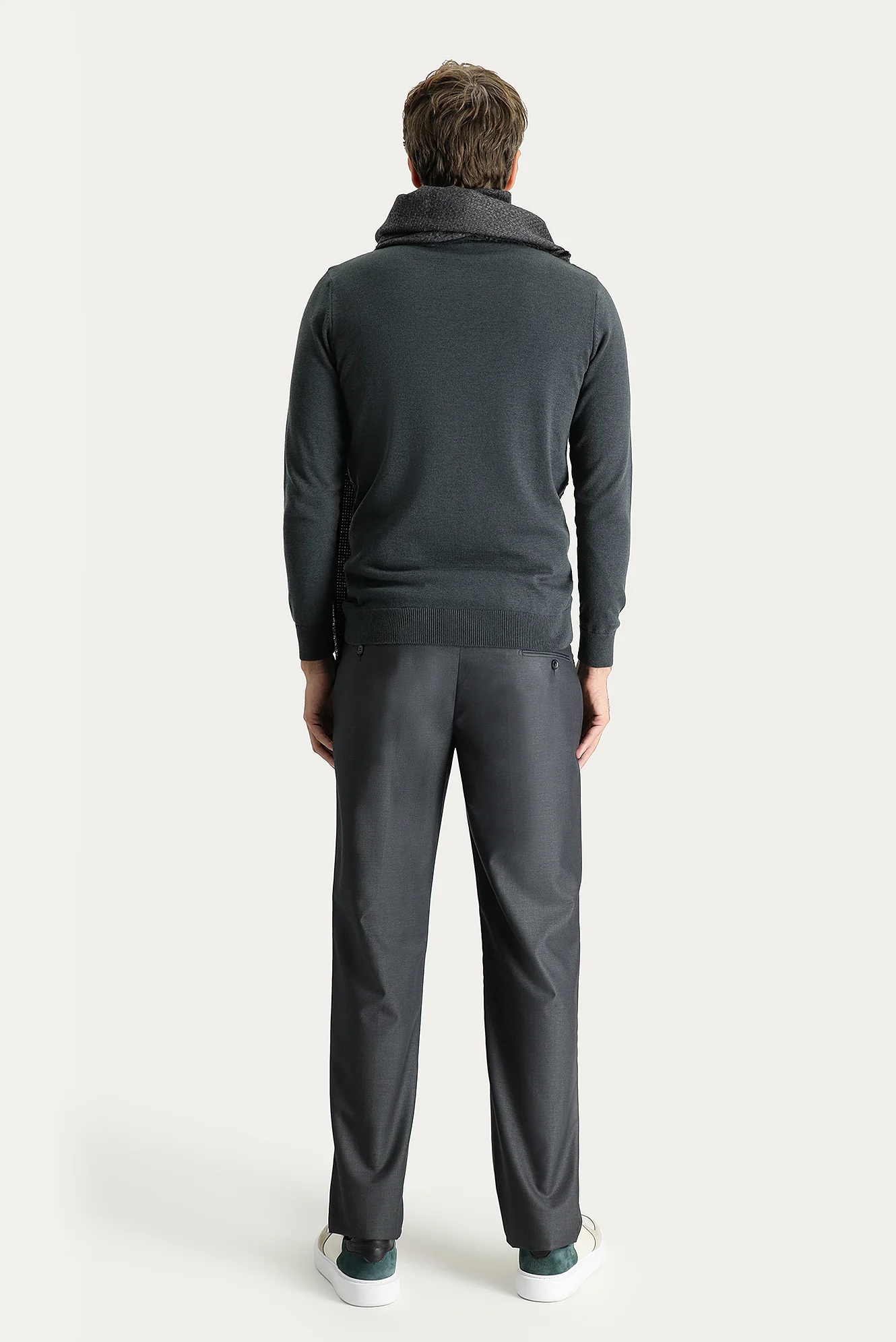 Orta Antrasit 4 Drop Relaxed Fit Rahat Kesim Klasik Kumaş Pantolon - Image 3