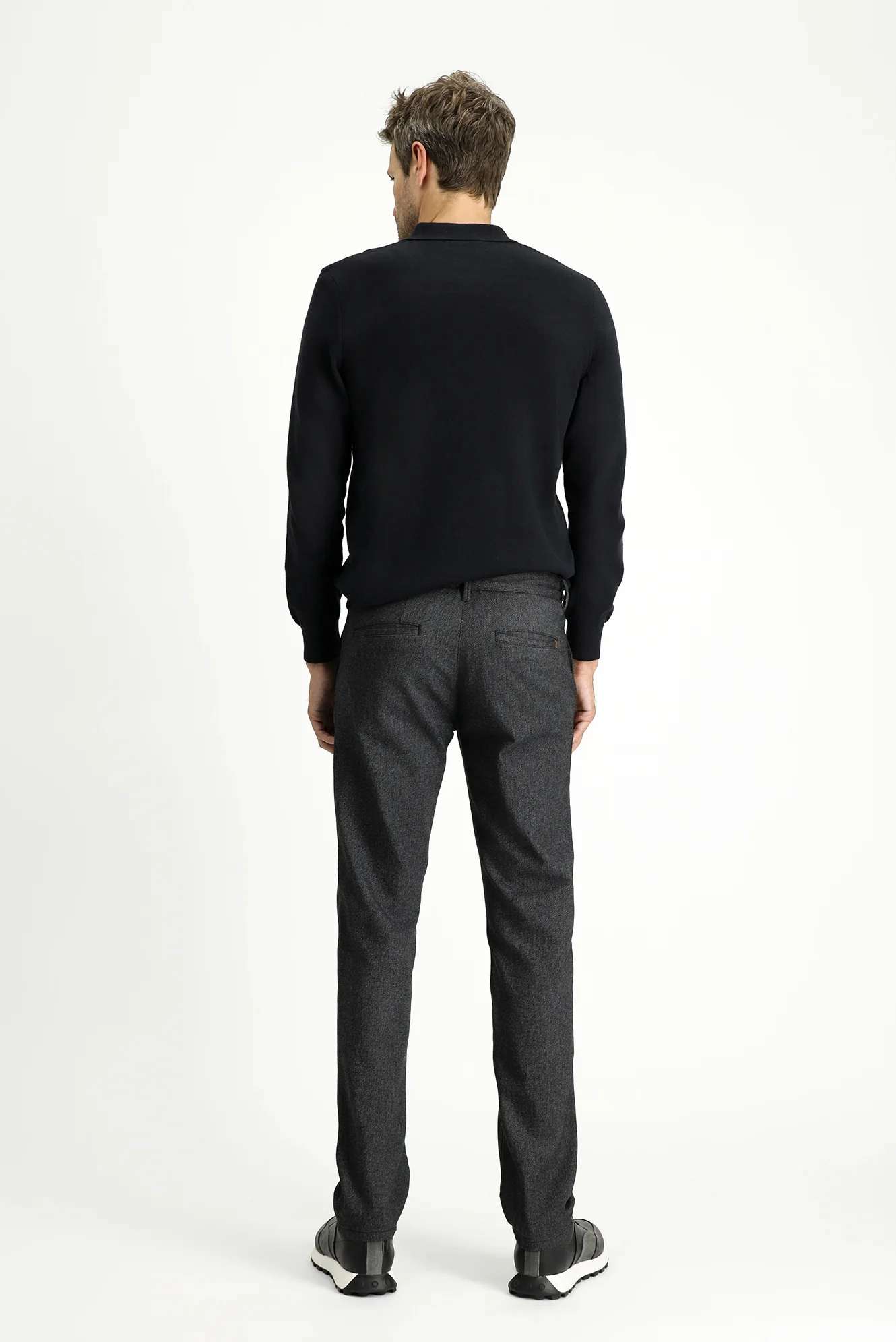 Orta Antrasit Relaxed Fit Rahat Kesim Likralı Kanvas / Chino Pantolon - Image 5
