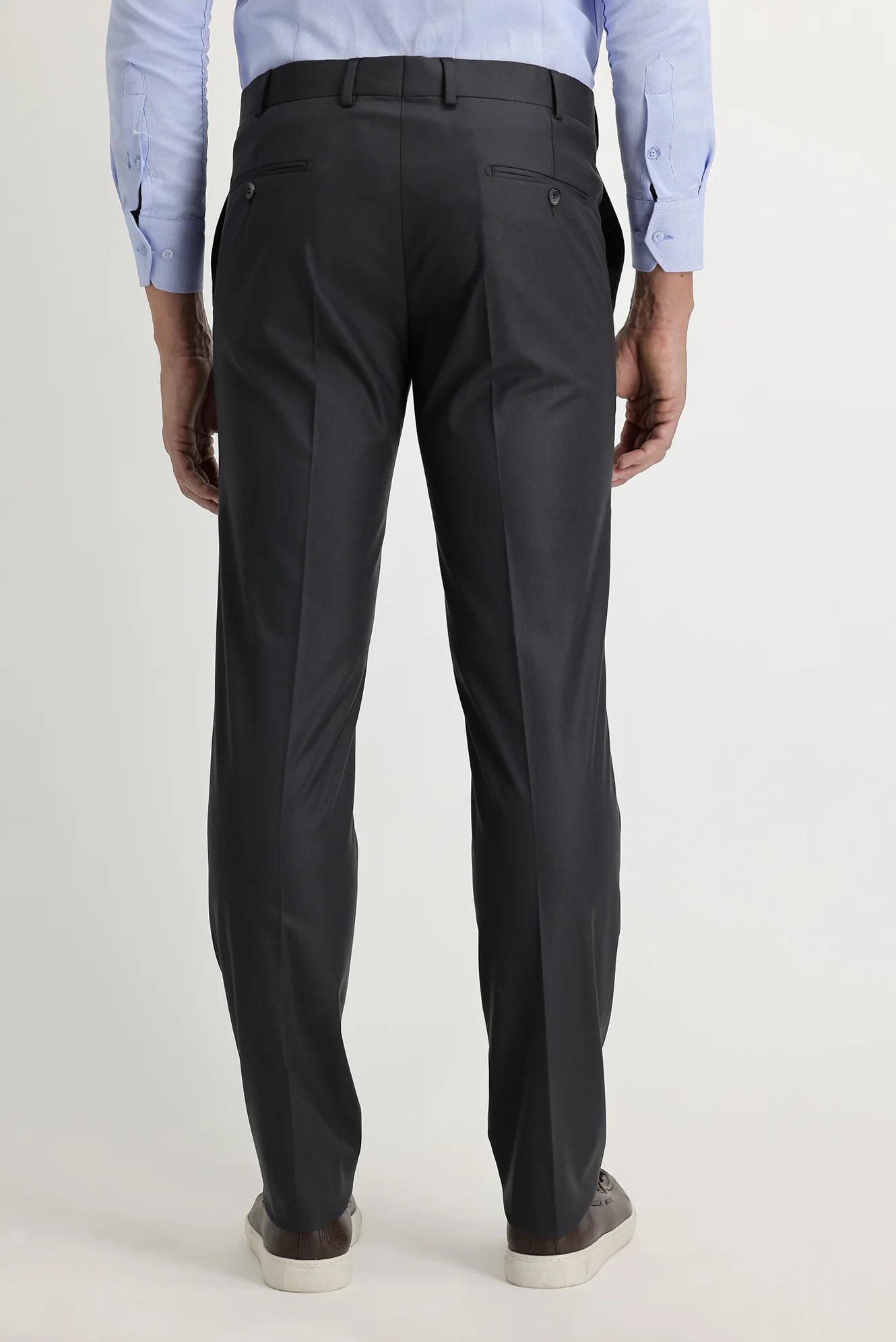 Orta Antrasit 4 Drop Relaxed Fit Rahat Kesim Likralı Klasik Kumaş Pantolon - Image 3