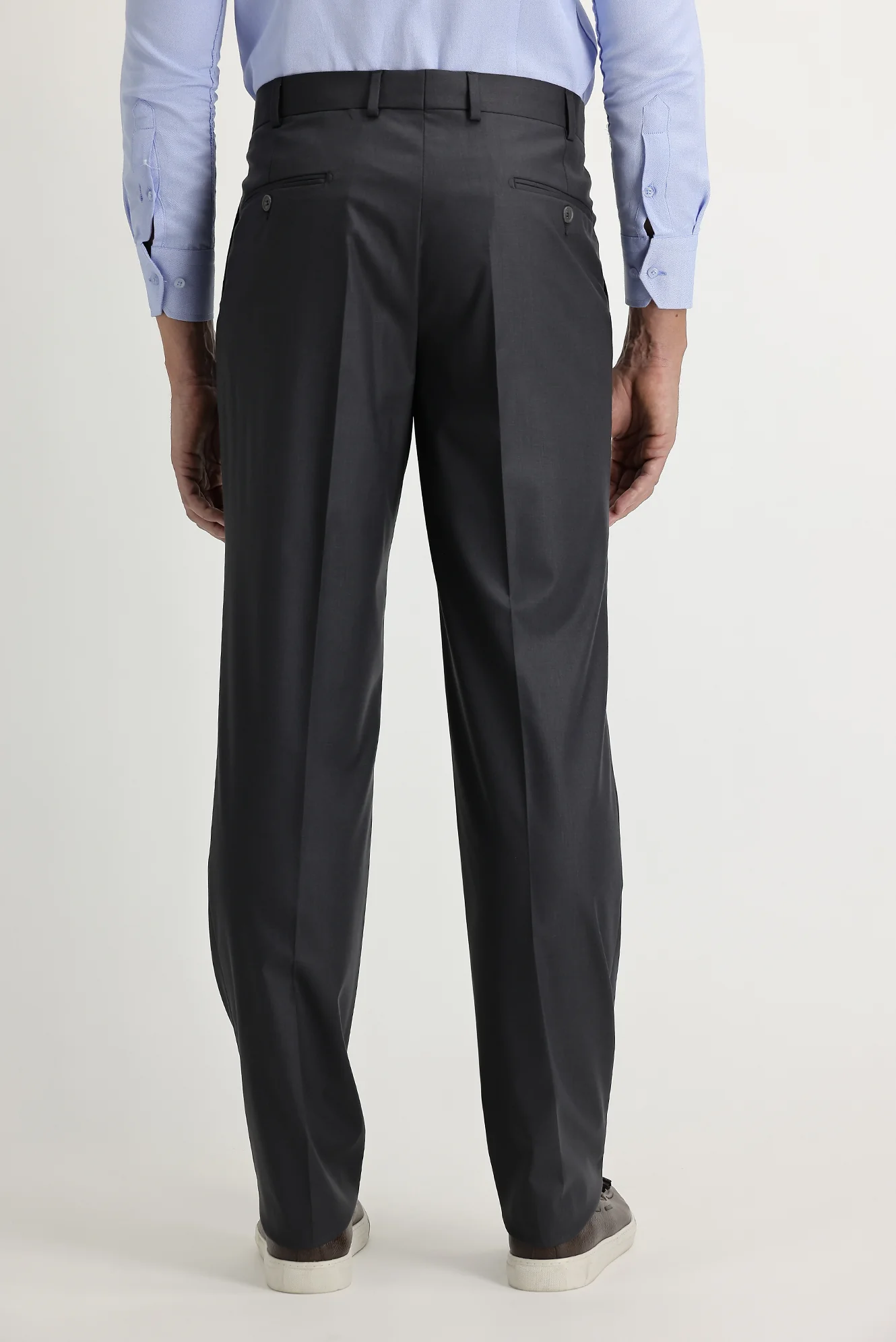 Orta Antrasit 4 Drop Relaxed Fit Rahat Kesim Likralı Klasik Kumaş Pantolon - Image 3