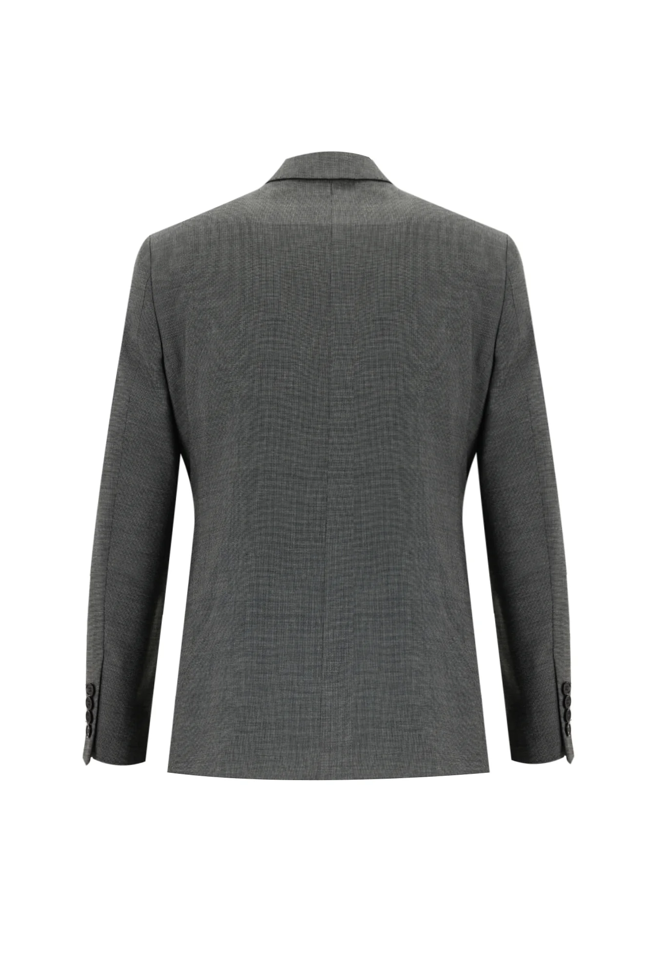 Orta Antrasit 7 Drop Slim Fit Dar Kesim Beli Lastikli İpli Desenli Takım Elbise - Image 3