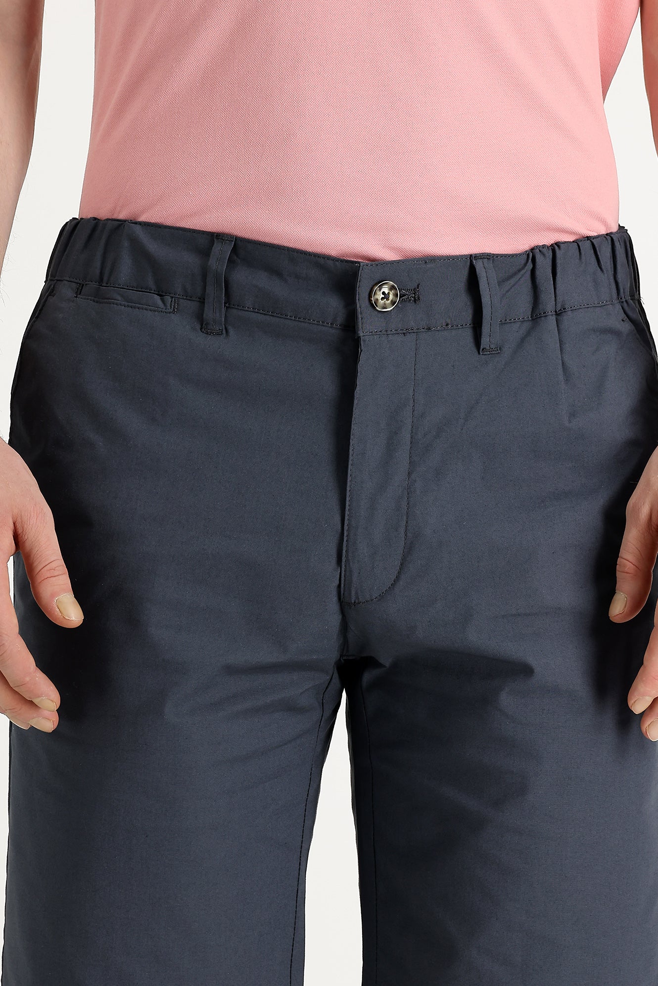 Orta Antrasit Slim Fit Dar Kesim Bermuda Şort - Image 2