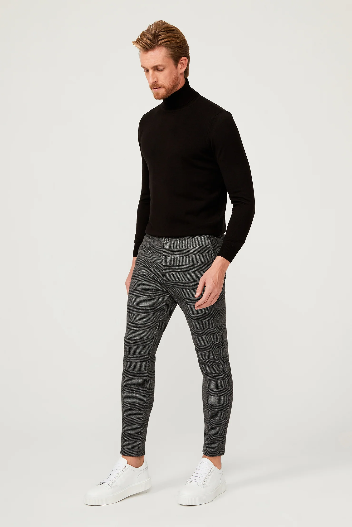 Orta Antrasit Slim Fit Dar Kesim Jogger Pantolon