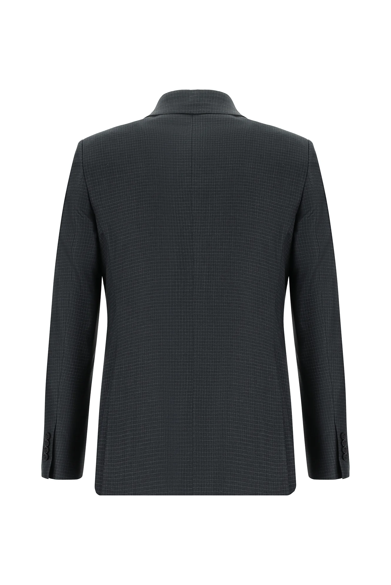 Orta Antrasit 7 Drop Slim Fit Dar Kesim Ekose Takım Elbise - Image 3