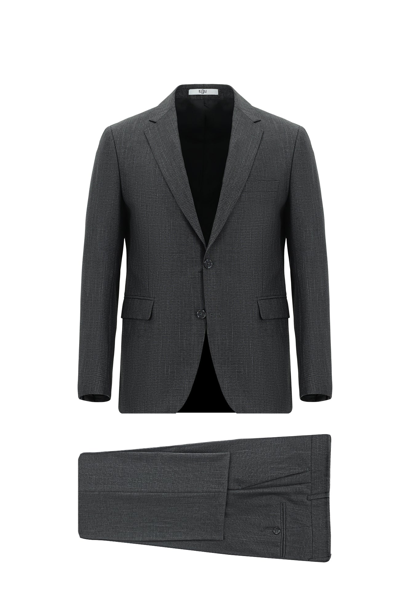 Orta Antrasit 7 Drop Slim Fit Dar Kesim Takım Elbise