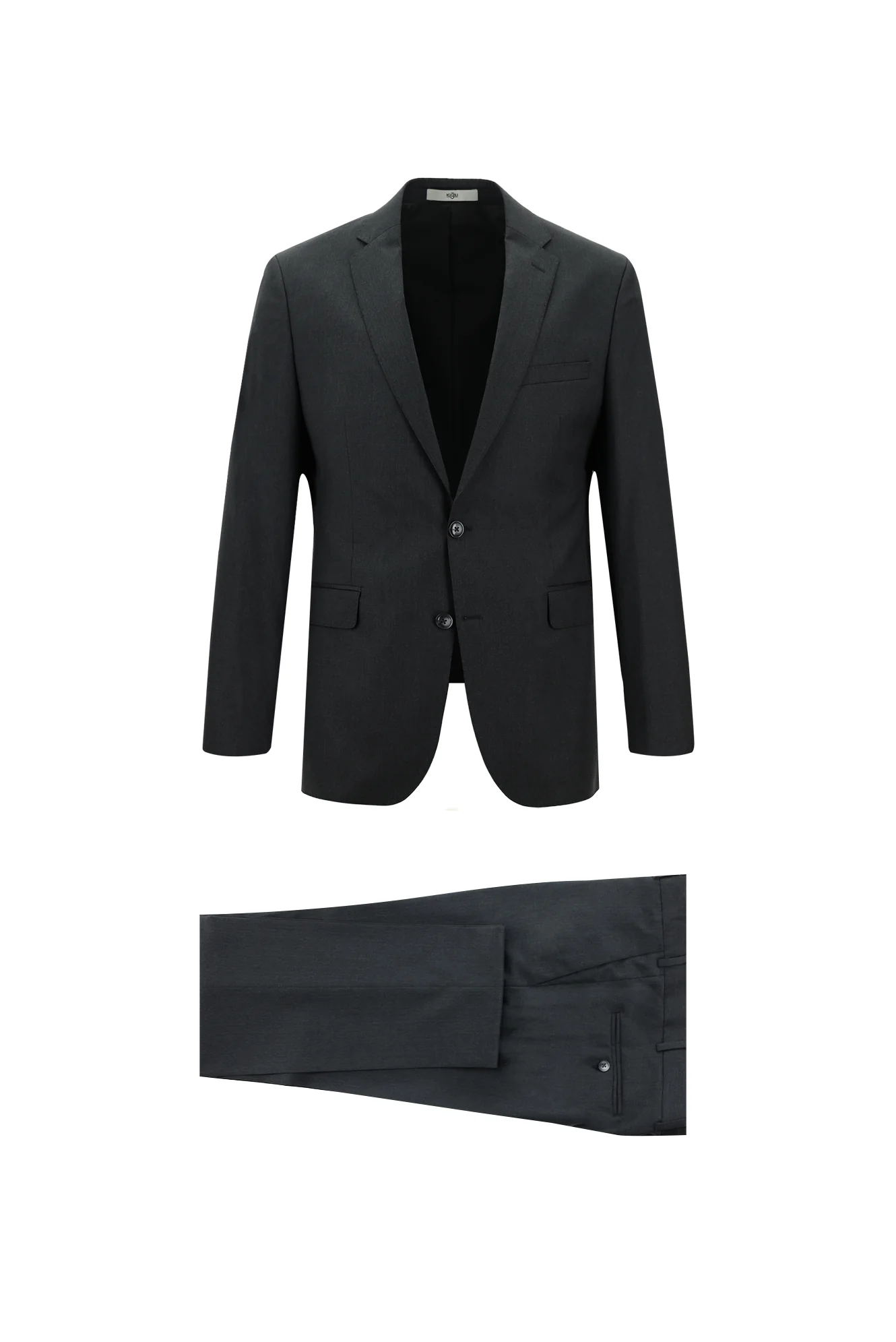 Orta Antrasit 7 Drop Slim Fit Dar Kesim Yün Takım Elbise