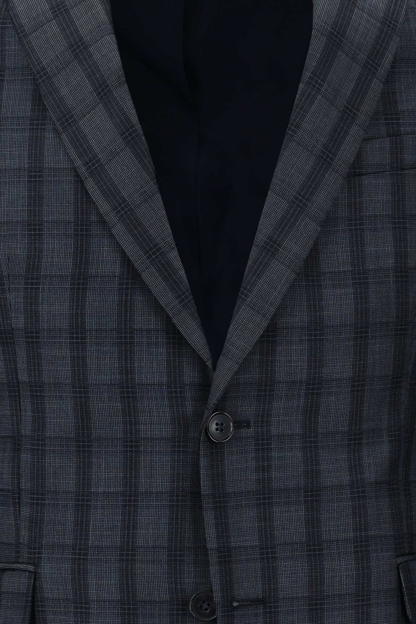 Orta Antrasit 7 Drop Slim Fit Dar Kesim Kombinli Ekose Takım Elbise - Image 4