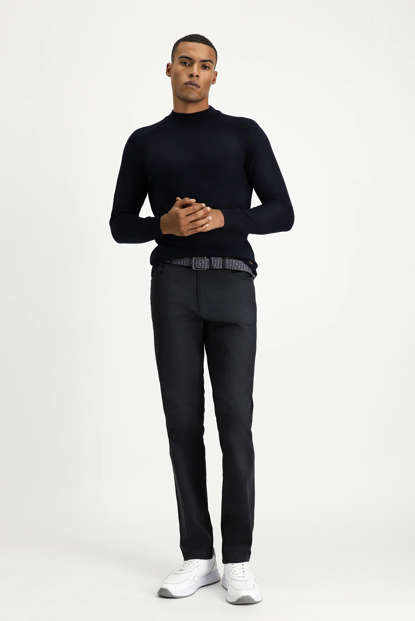 Orta Antrasit Slim Fit Dar Kesim Likralı Kanvas / Chino Pantolon - Image 2