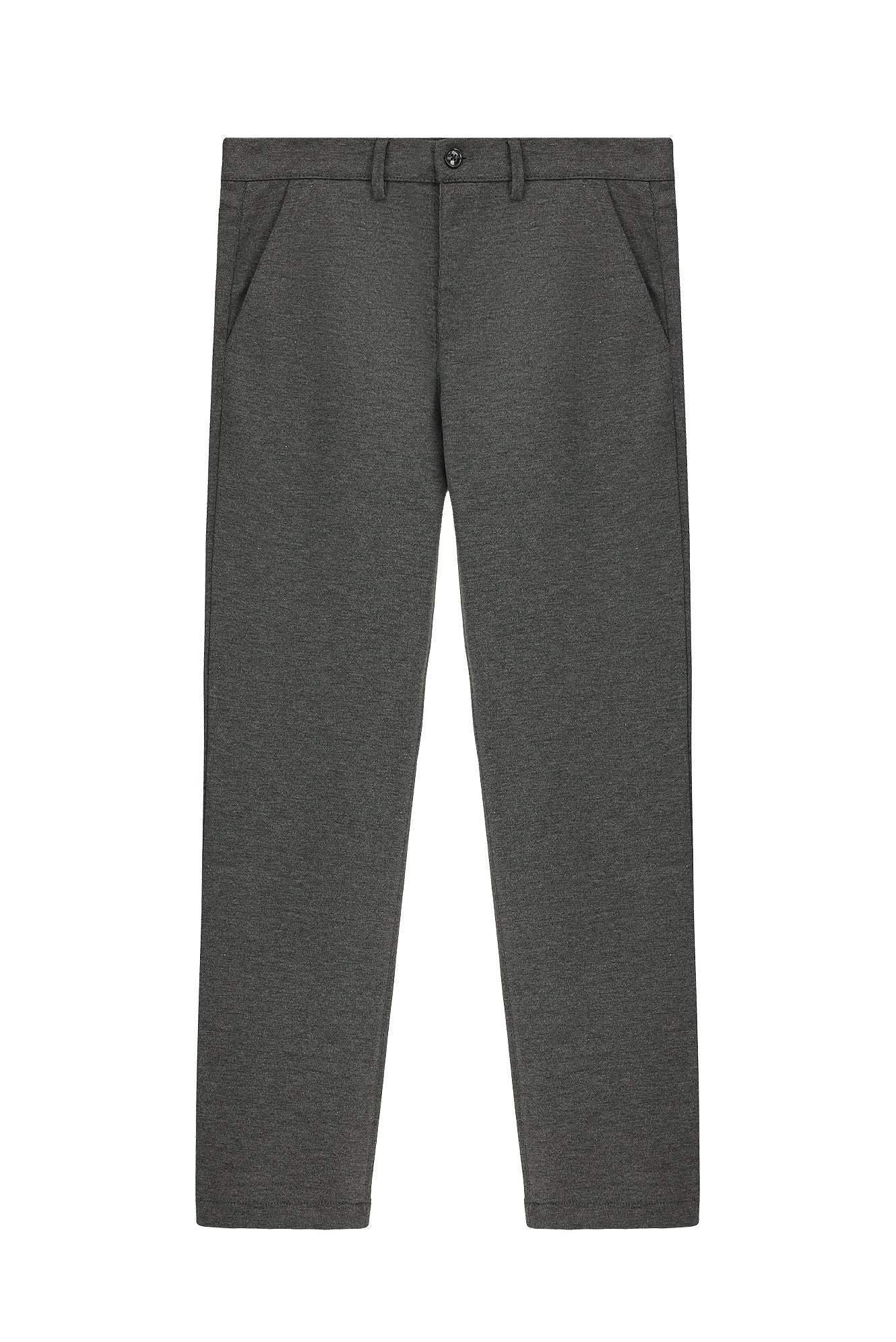 Orta Antrasit 7 Drop Slim Fit Dar Kesim Likralı Örme Klasik Kumaş Pantolon - Image 8