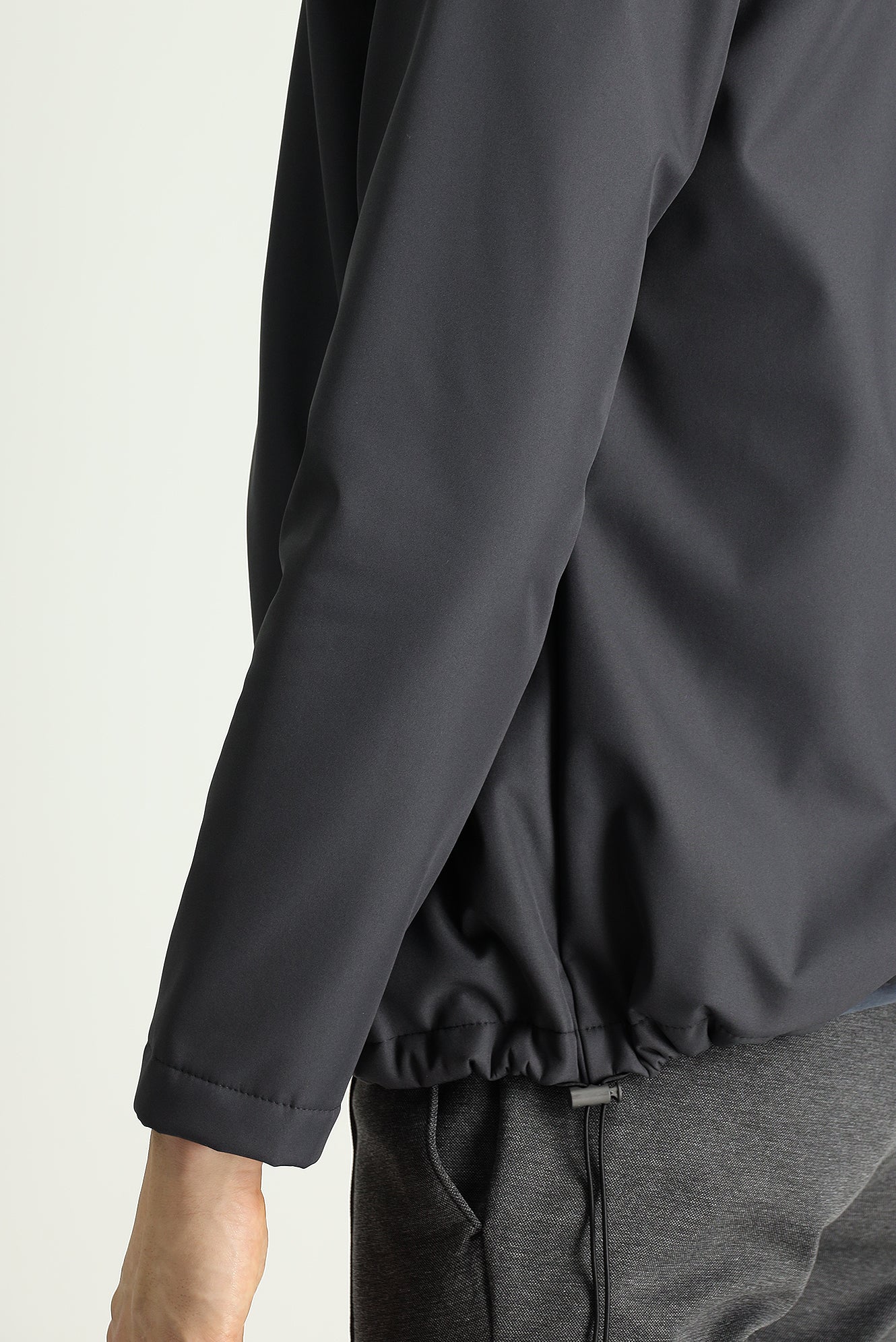 Orta Antrasit Slim Fit Dar Kesim Softshell Spor Mont - Image 5