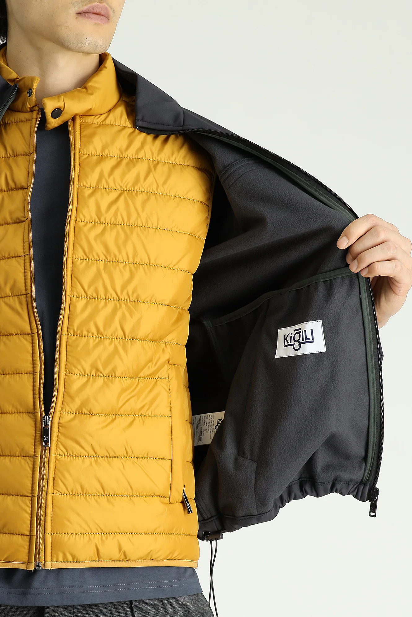 Orta Antrasit Slim Fit Dar Kesim Softshell Spor Mont - Image 6