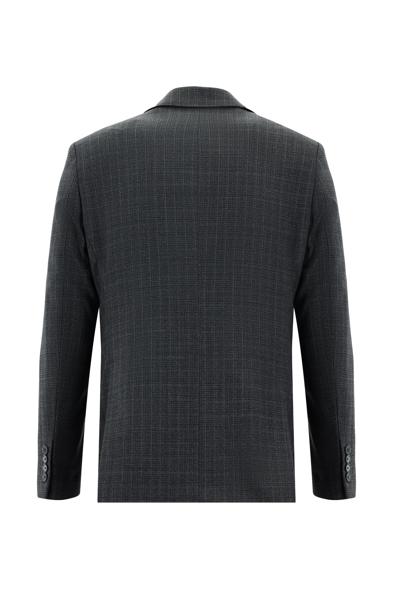 Orta Antrasit 7 Drop Slim Fit Dar Kesim Yünlü Ekose Takım Elbise - Image 3