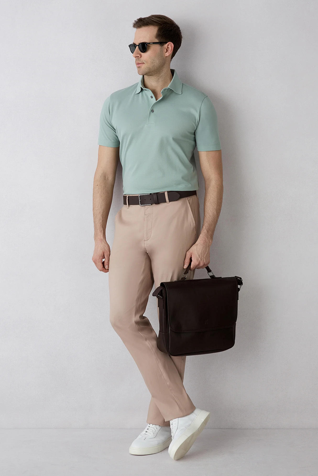 Orta Bej Relaxed Fit Rahat Kesim Lyocell Karışımlı Yandan Cep Kanvas / Chino Pantolon