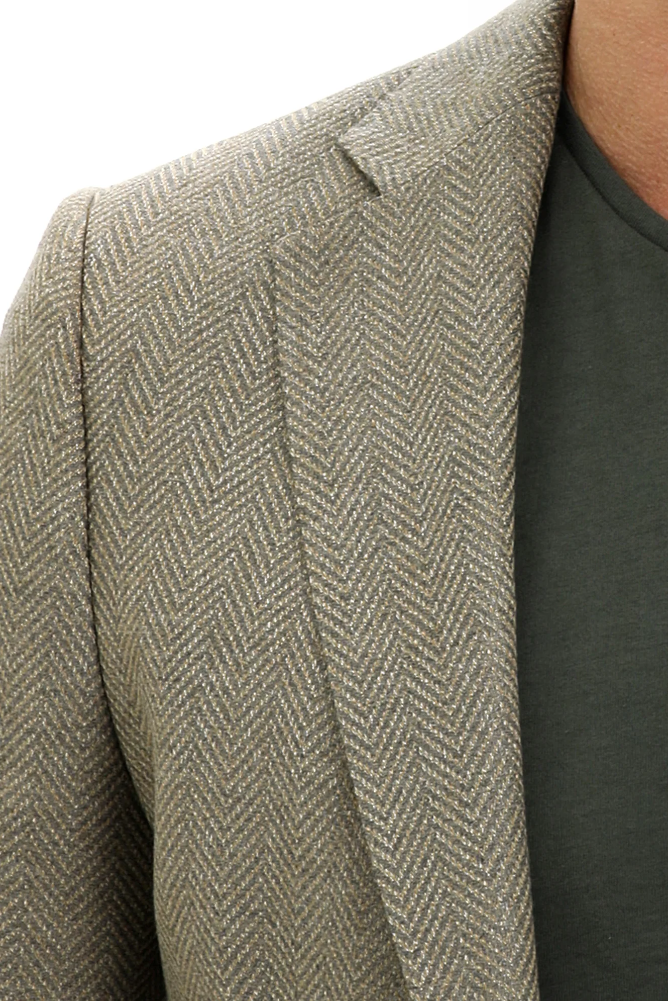 Orta Bej 4 Drop Relaxed Fit Rahat Kesim Balıksırtı Ceket - Image 5