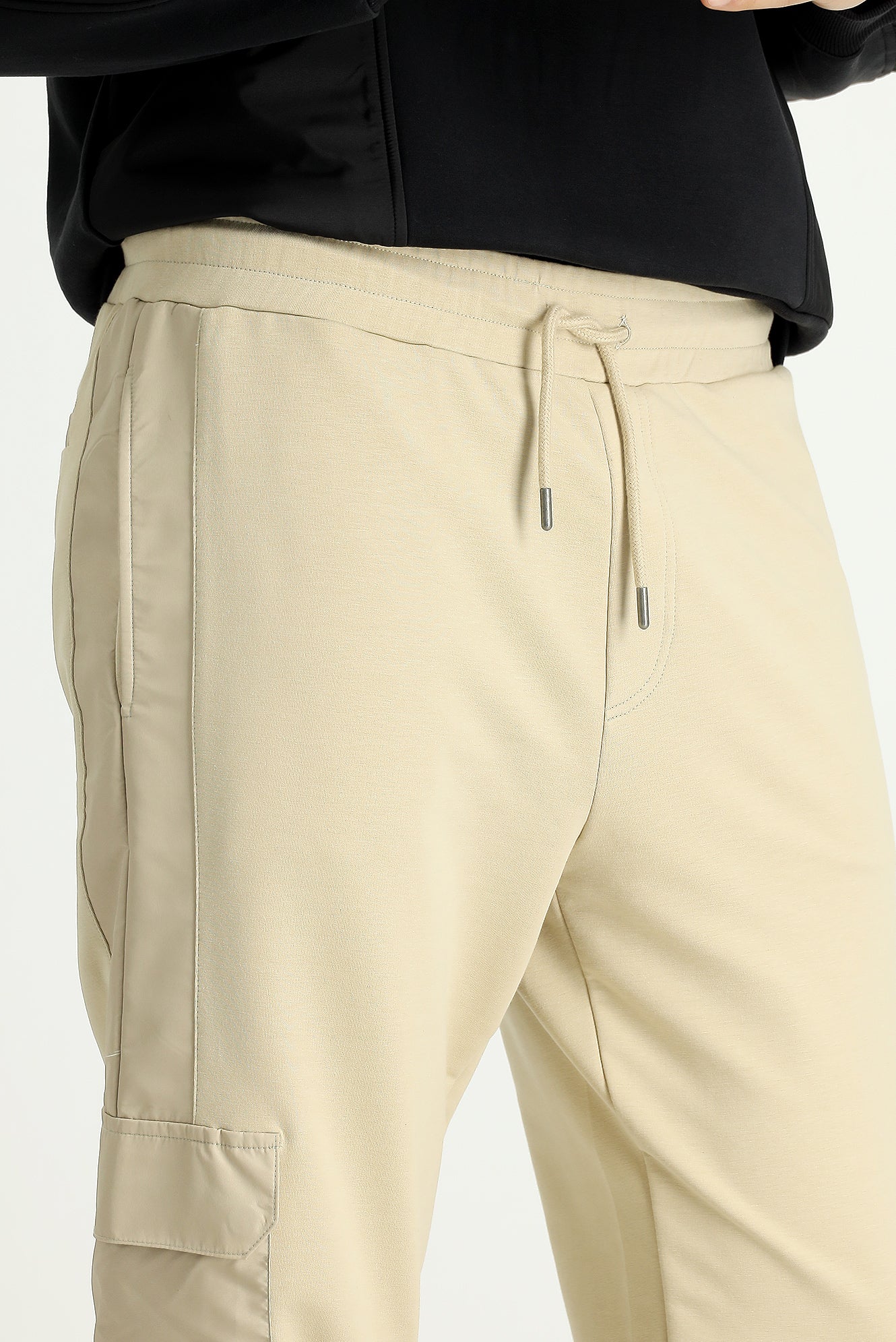 Orta Bej Pamuklu Kargo Cepli Sweatpant / Eşofman Altı - Image 4