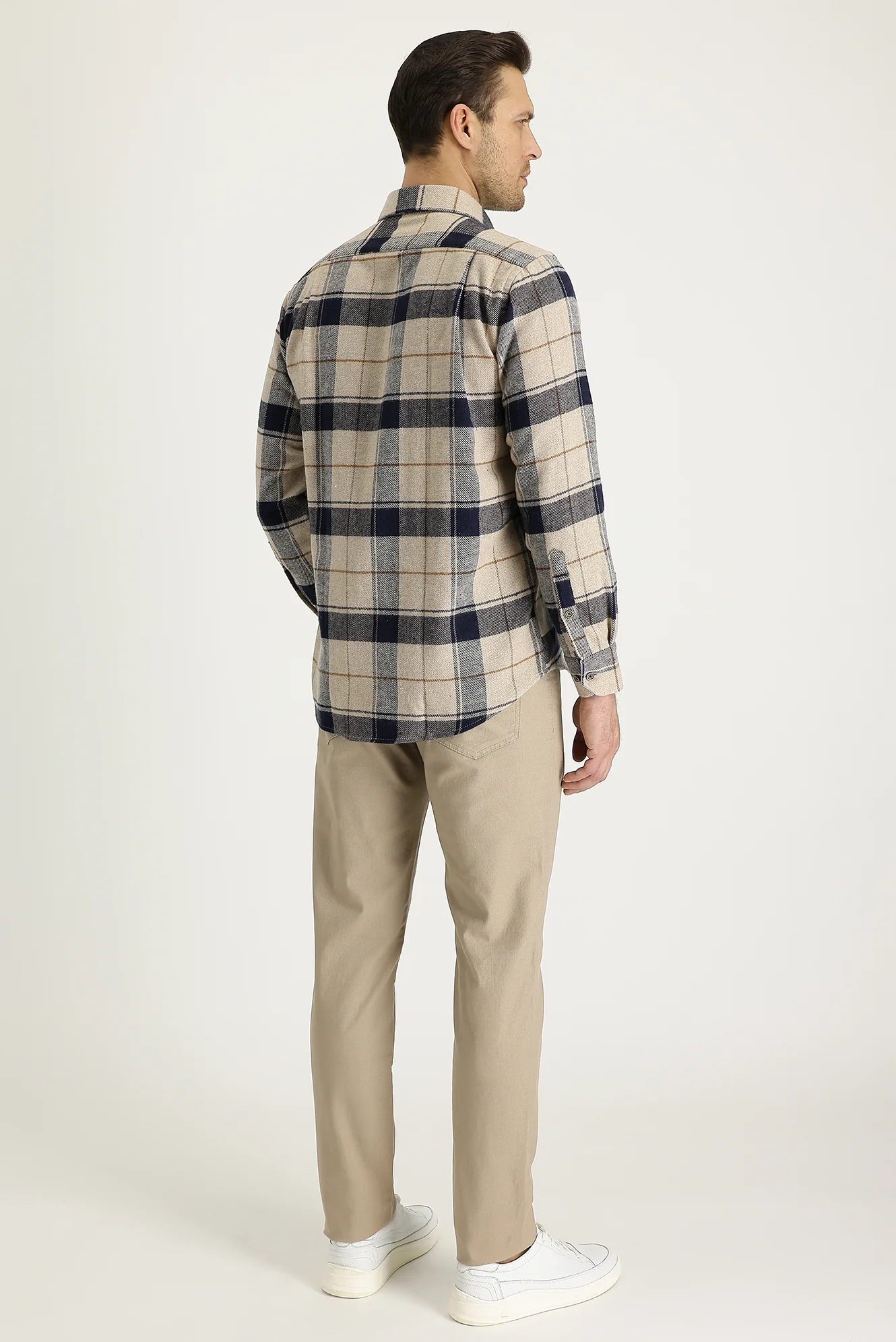 Orta Bej Regular Fit Standart Kesim Likralı Kanvas / Chino Pantolon - Image 3