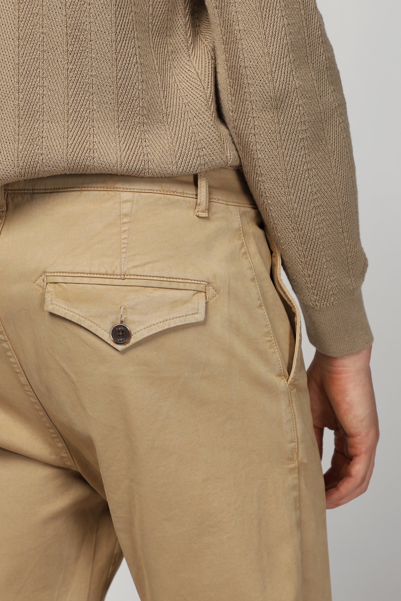 Orta Bej Regular Fit Standart Kesim Likralı Kanvas / Chino Pantolon - Image 5
