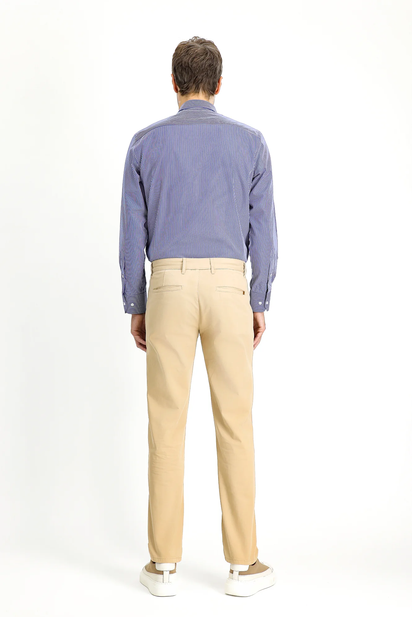 Orta Bej Regular Fit Standart Kesim Likralı Kanvas / Chino Pantolon - Image 5