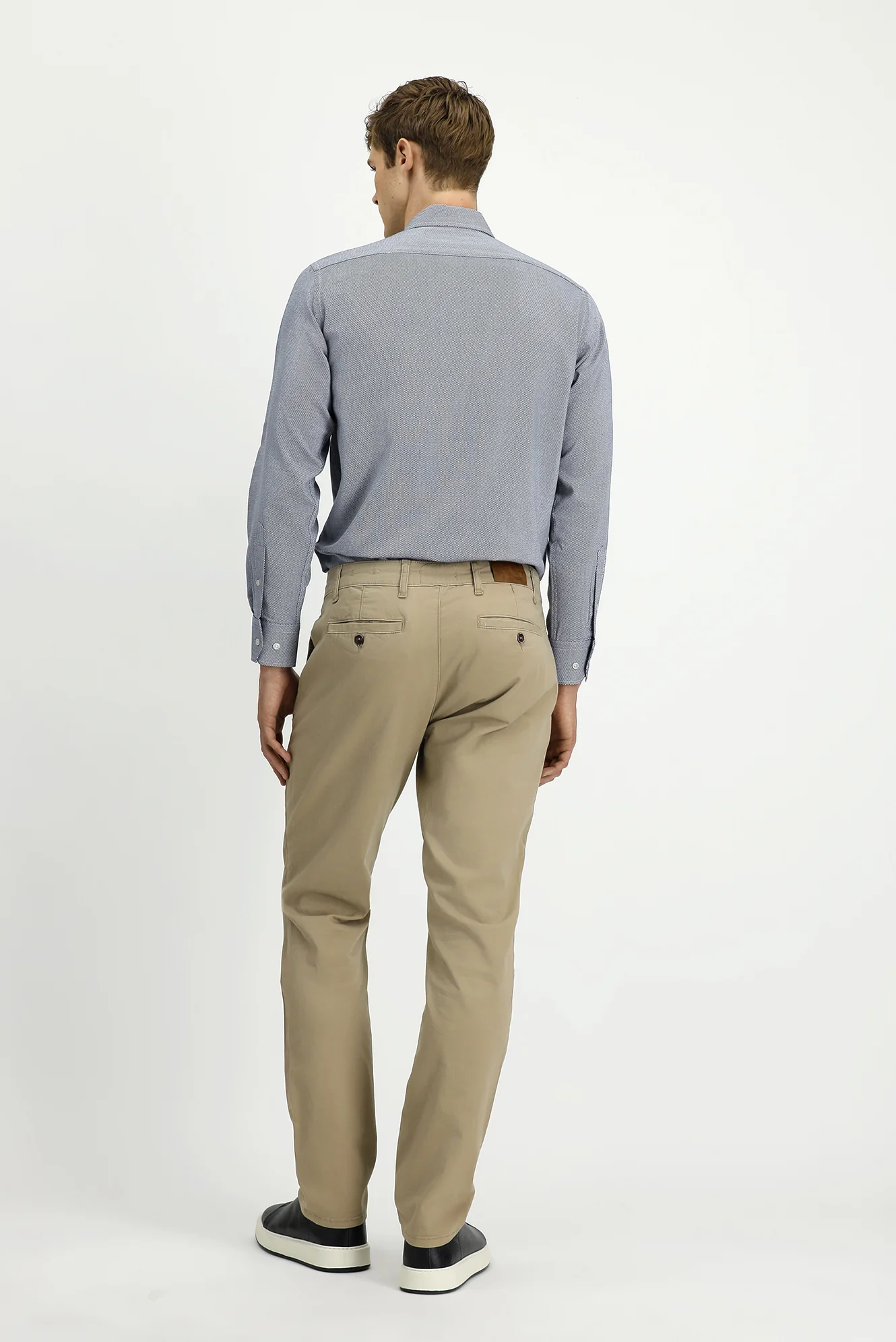 Orta Bej Regular Fit Standart Kesim Likralı Kanvas / Chino Pantolon - Image 4