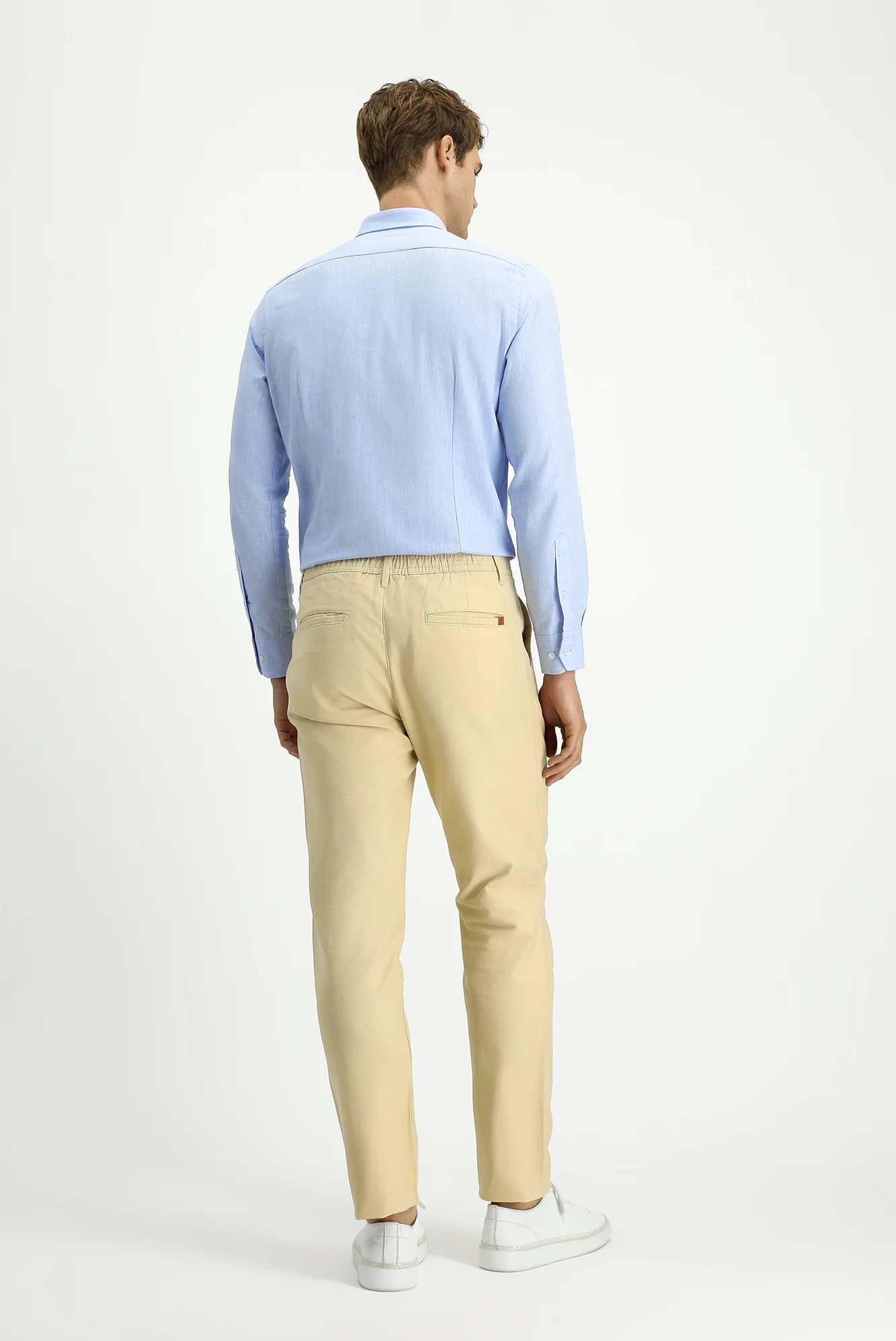 Orta Bej Regular Fit Standart Kesim Pamuklu Kanvas / Chino Pantolon - Image 4