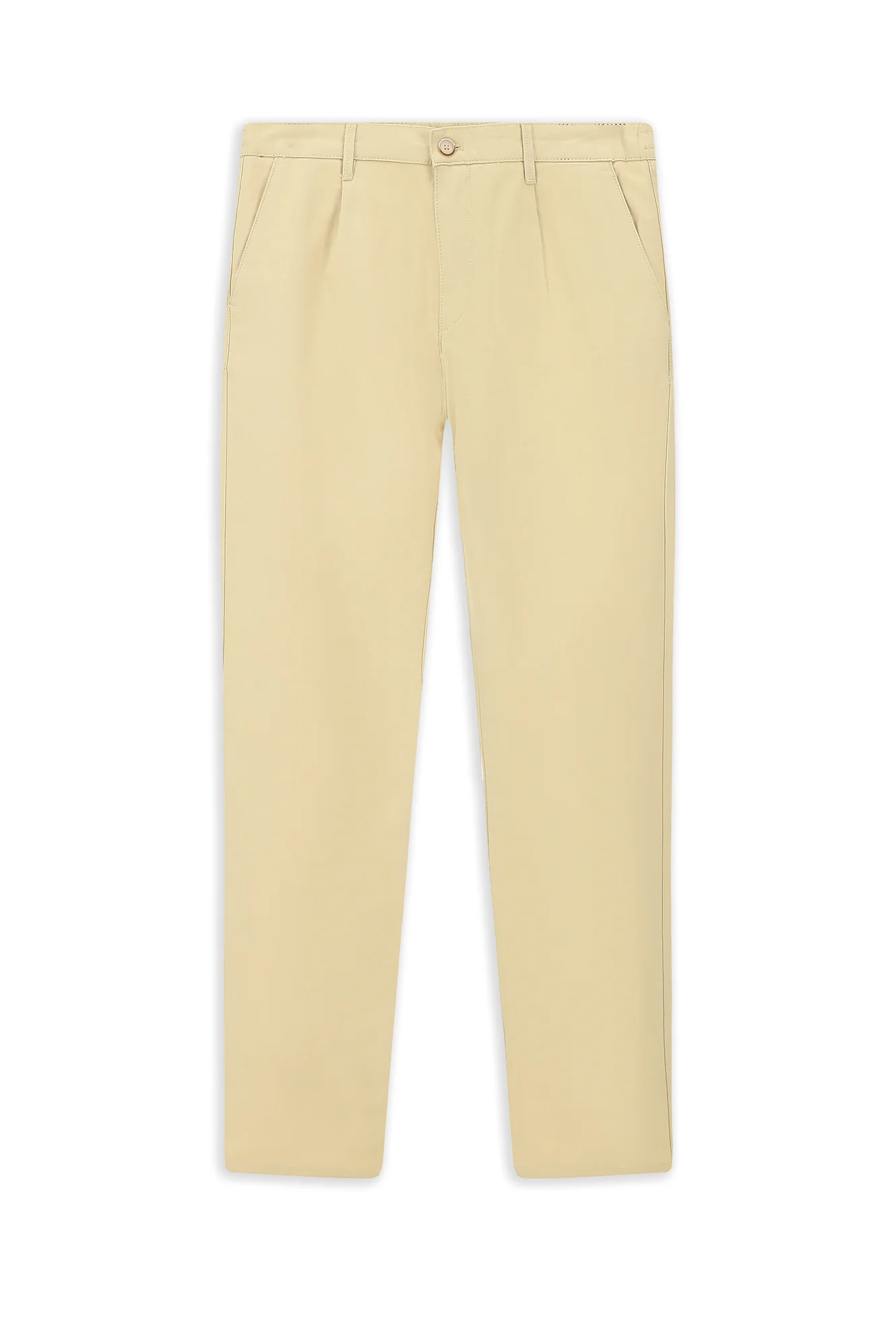 Orta Bej Regular Fit Standart Kesim Pamuklu Kanvas / Chino Pantolon - Image 7