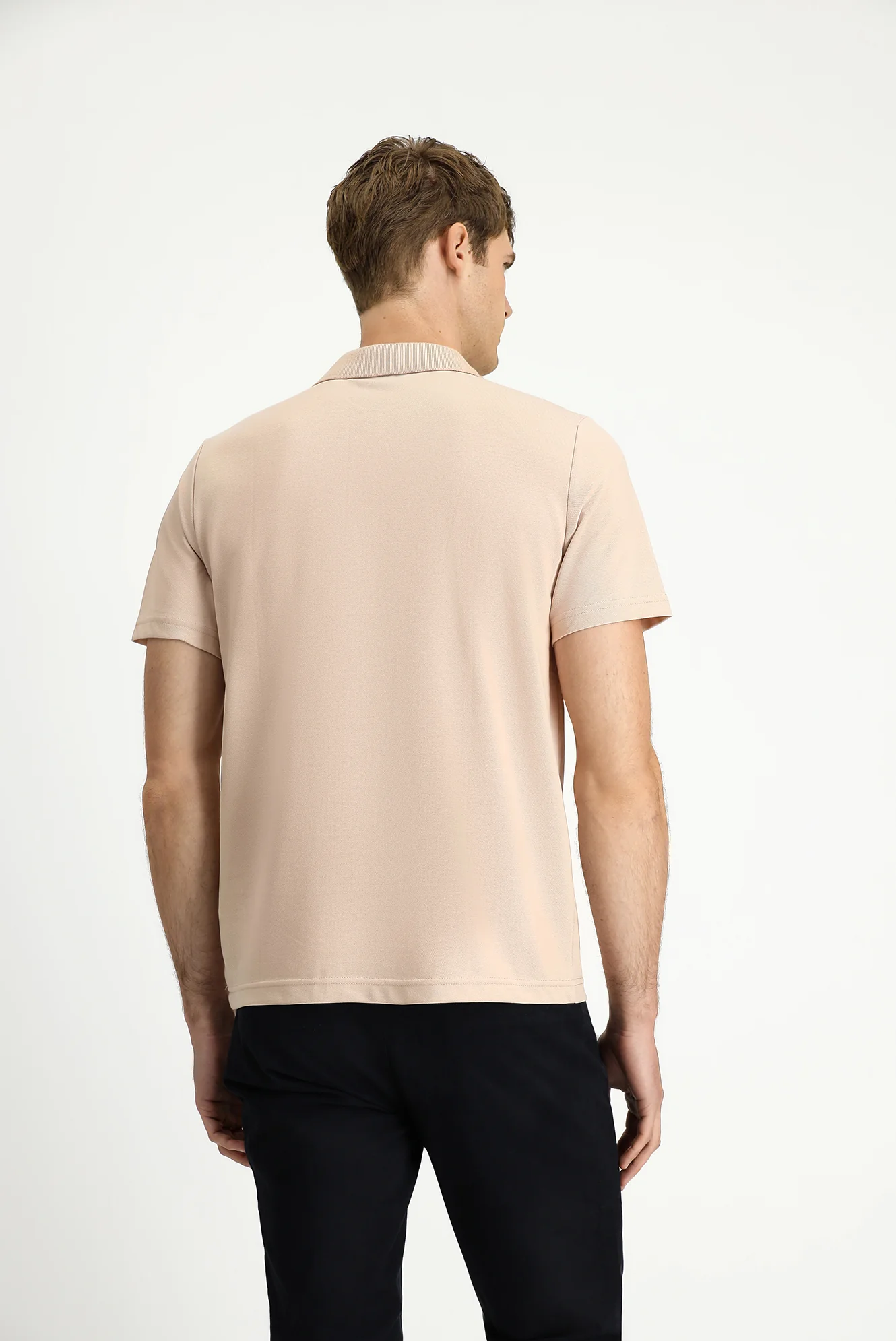 Orta Bej Regular Fit Pamuklu Nakışlı Cepli Polo Yaka Tişört - Image 5
