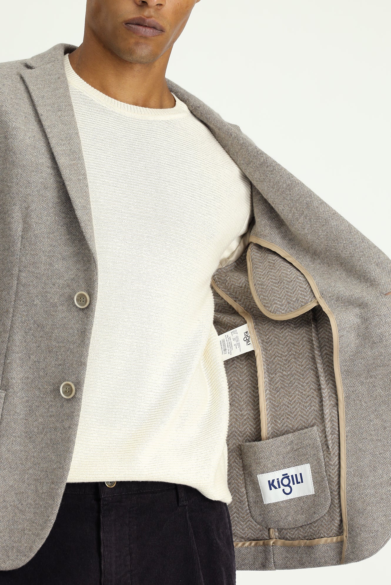 Orta Bej 4 Drop Relaxed Fit Rahat Kesim Yünlü Spor Ceket - Image 6