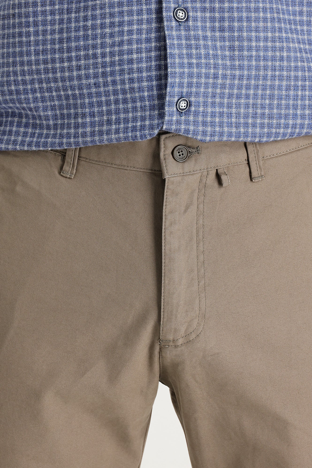 Orta Bej Slim Fit Dar Kesim Pamuk Kanvas / Chino Pantolon - Image 2