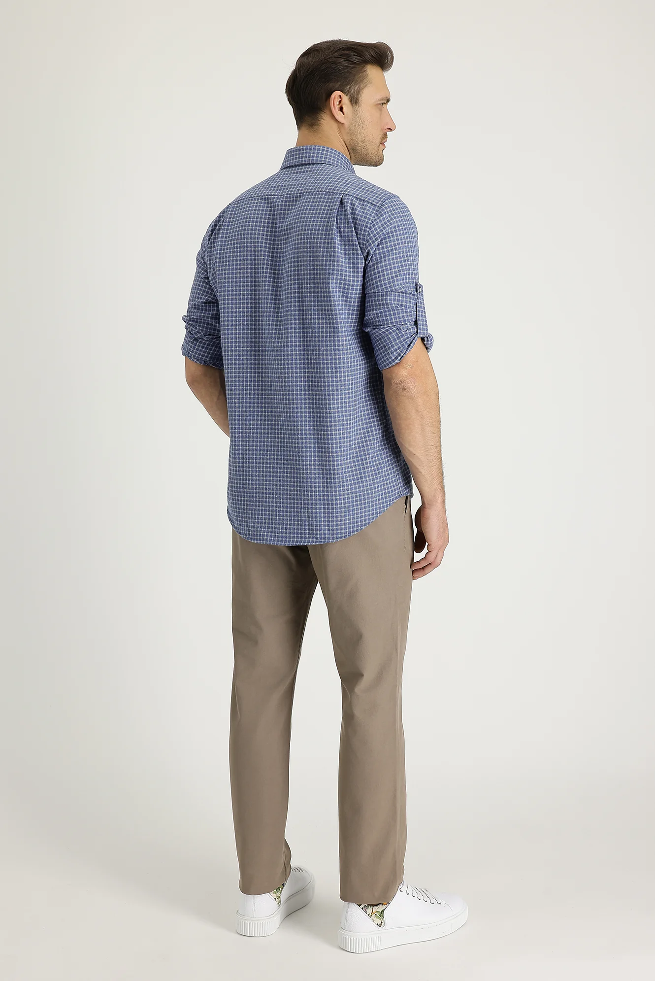 Orta Bej Slim Fit Dar Kesim Pamuk Kanvas / Chino Pantolon - Image 3