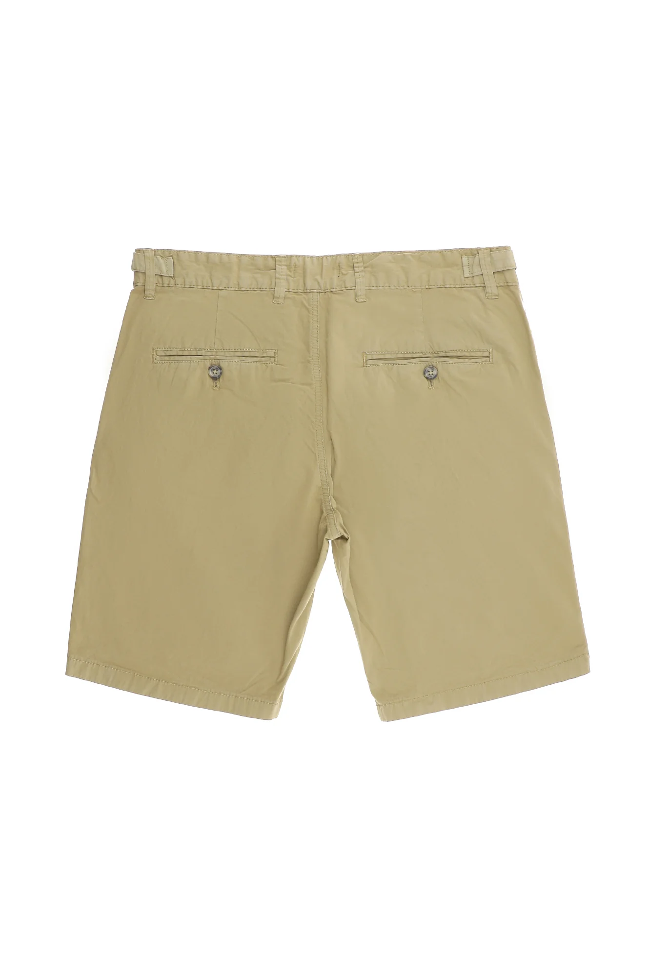 Orta Bej Slim Fit Dar Kesim Pamuklu Bermuda Şort - Image 2