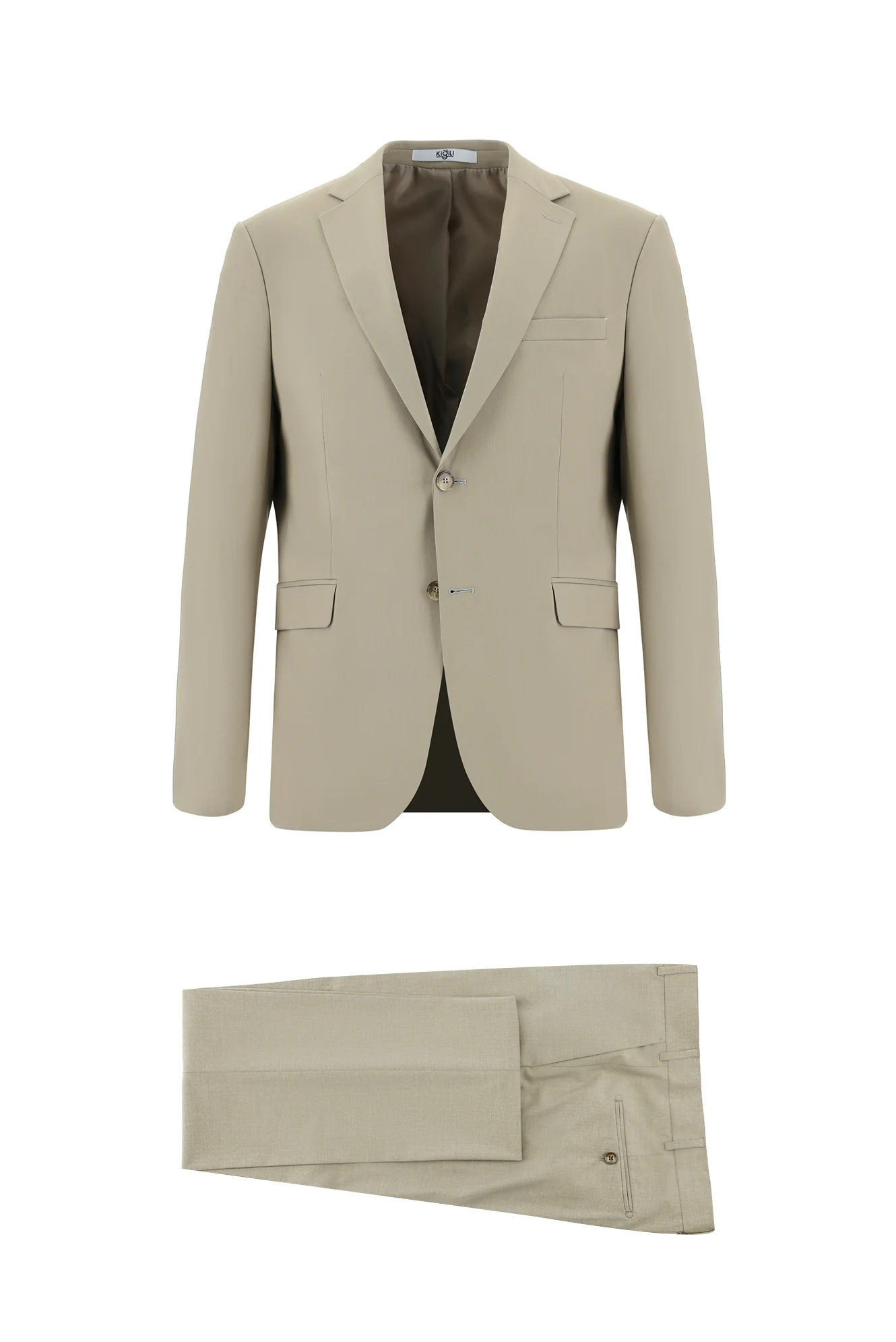 Orta Bej 7 Drop Super Slim Fit Eksra Dar Kesim Takım Elbise