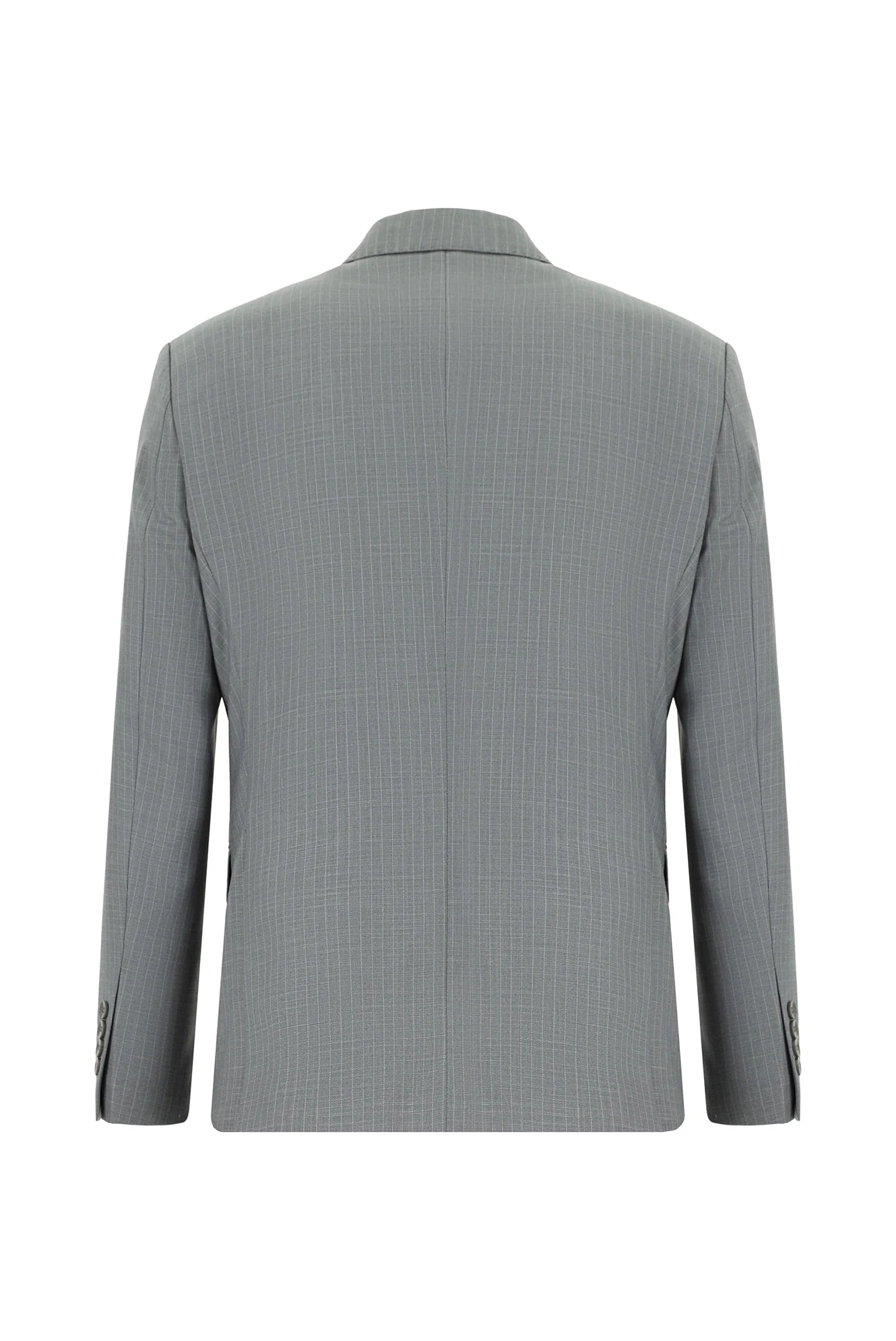 Orta Füme 6 Drop Regular Fit Standart Kesim Çizgili Kruvaze Takım Elbise - Image 3