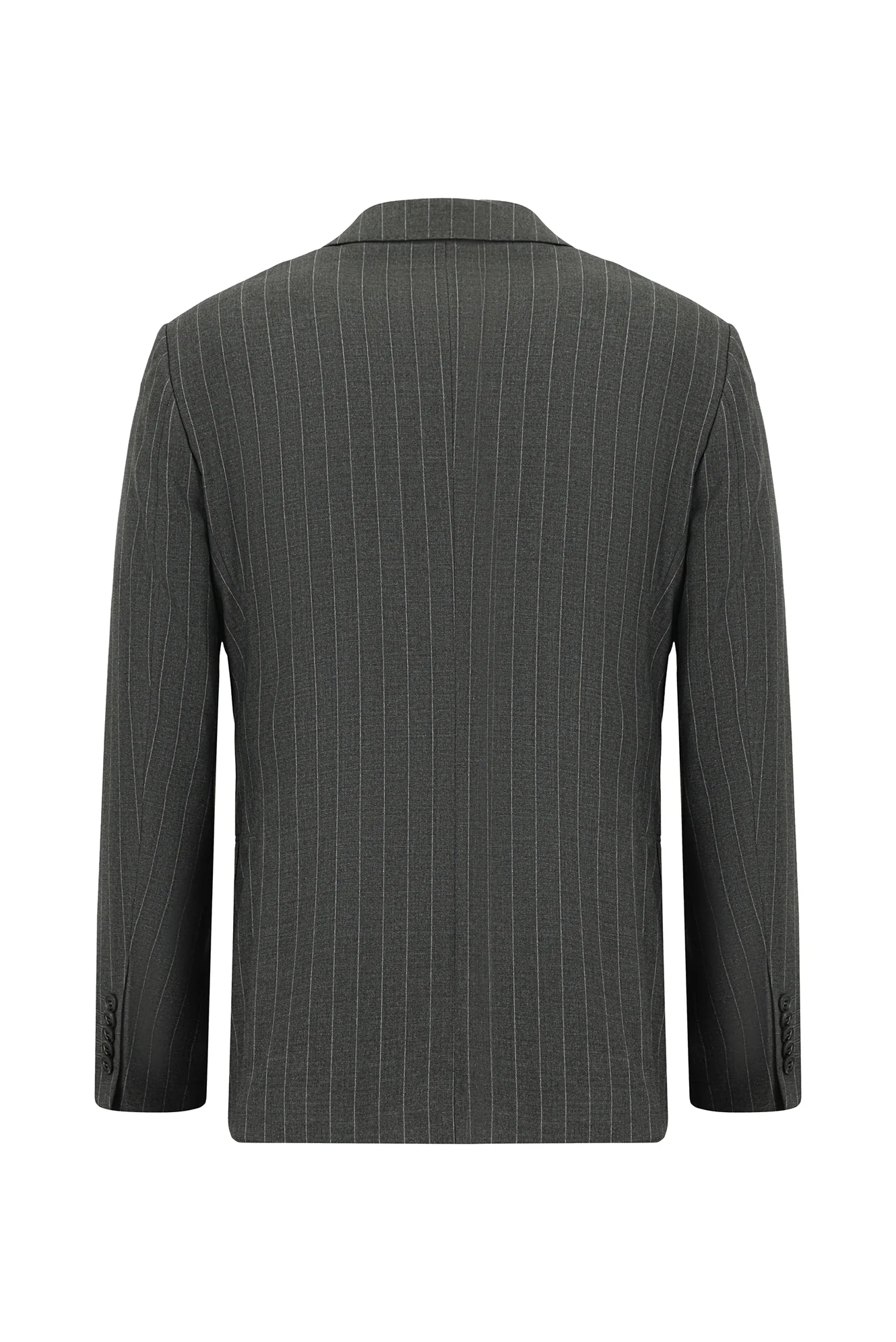 Orta Füme 6 Drop Regular Fit Standart Kesim Çizgili Kruvaze Takım Elbise - Image 3