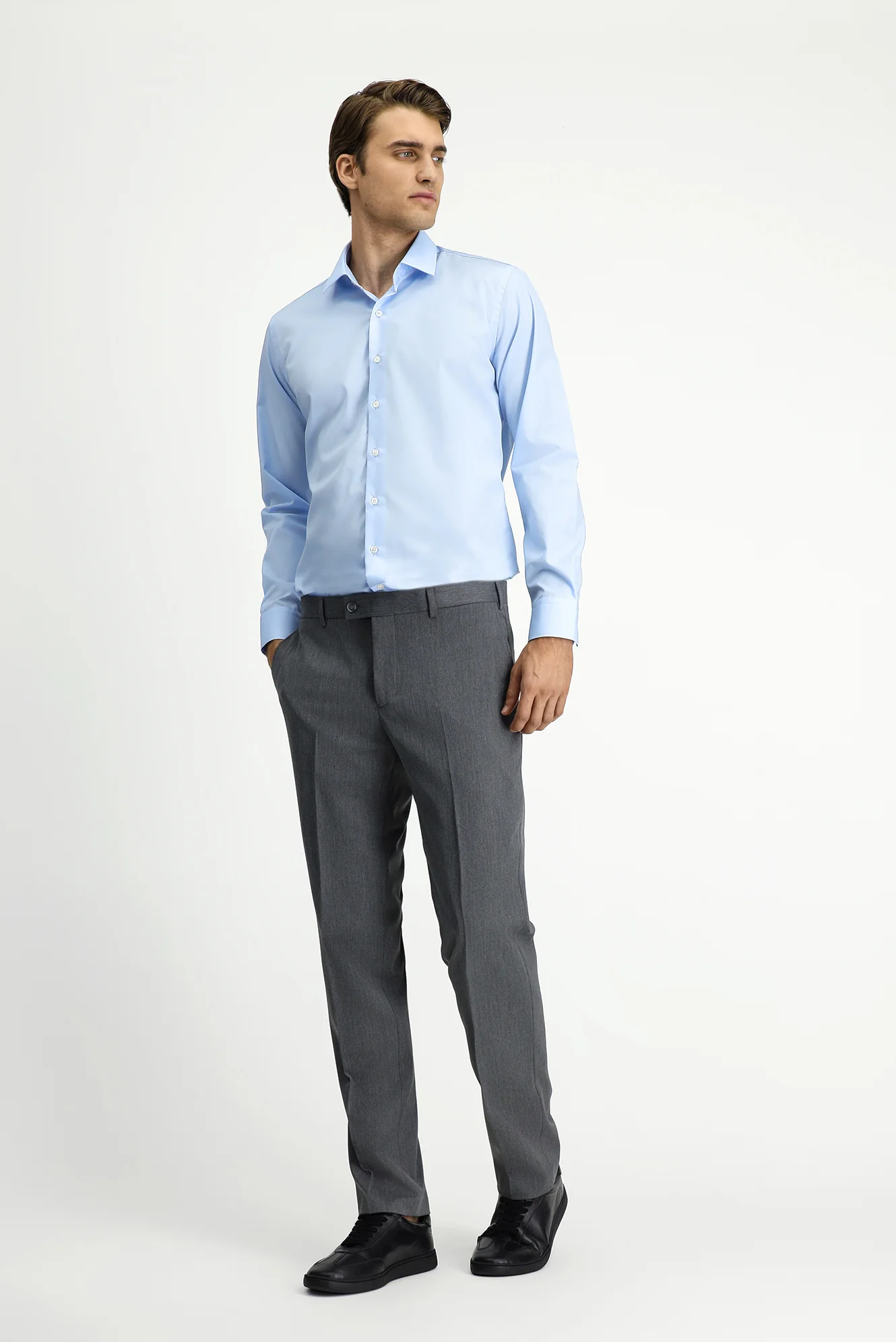 Orta Füme 6 Drop Regular Fit Standart Kesim Klasik Kumaş Pantolon - Image 3