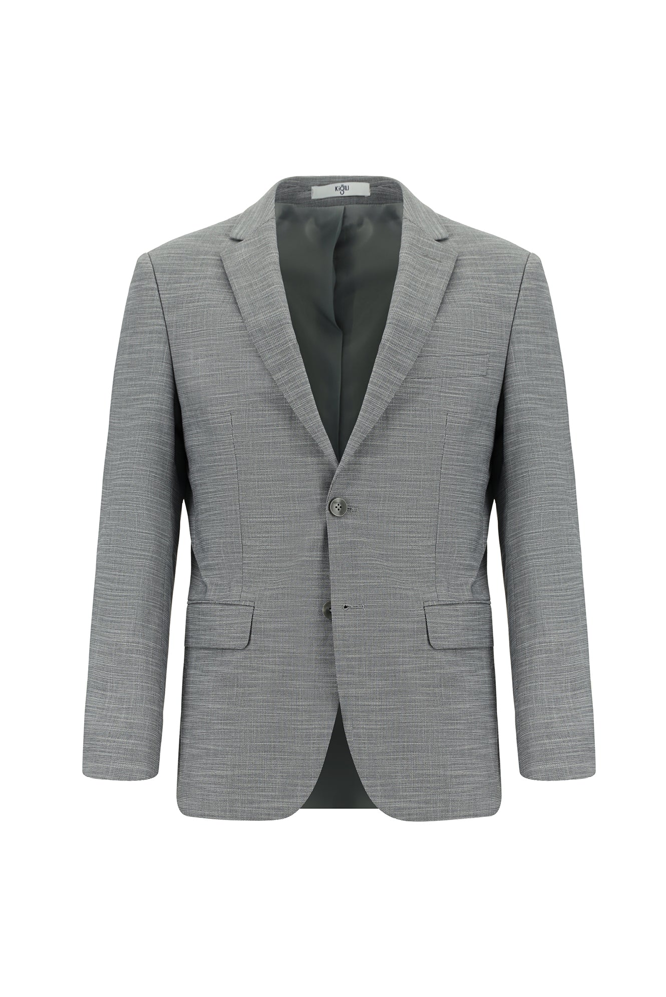 Orta Füme 6 Drop Regular Fit Standart Kesim Desenli Takım Elbise - Image 2