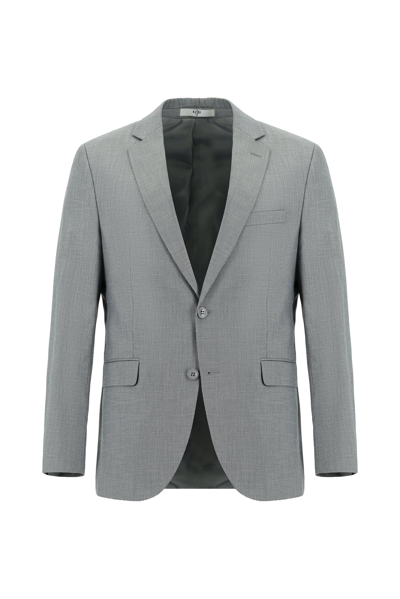 Orta Füme 6 Drop Regular Fit Standart Kesim Desenli Takım Elbise - Image 2