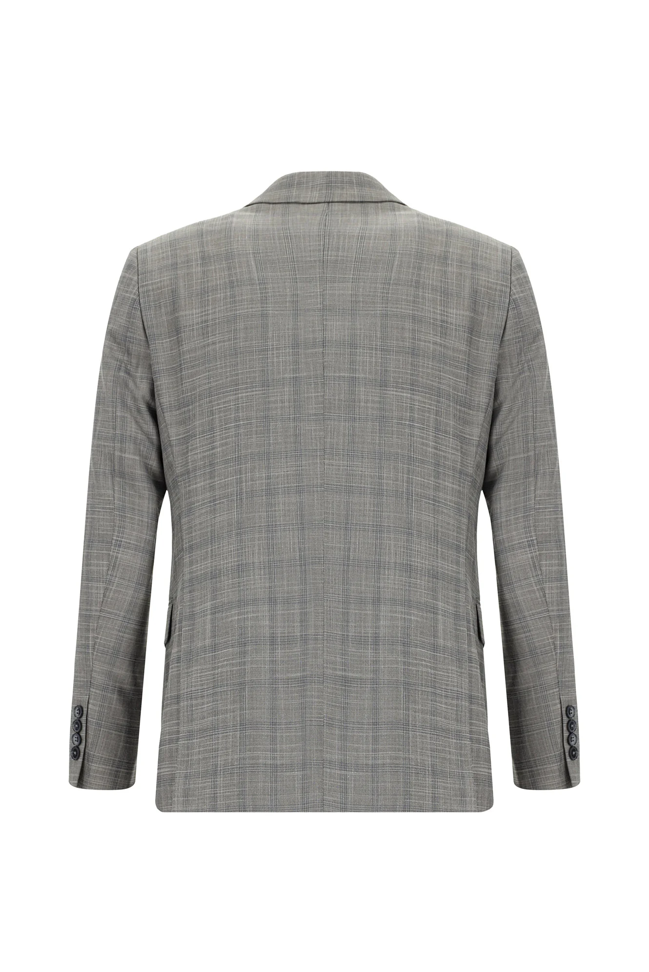 Orta Füme 6 Drop Regular Fit Standart Kesim Ekose Takım Elbise - Image 3