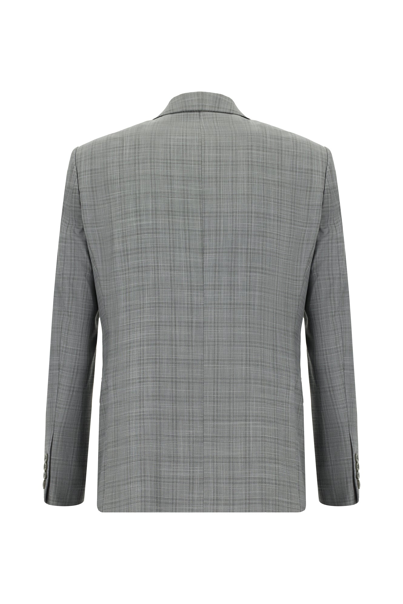 Orta Füme 6 Drop Regular Fit Standart Kesim Ekose Takım Elbise - Image 3