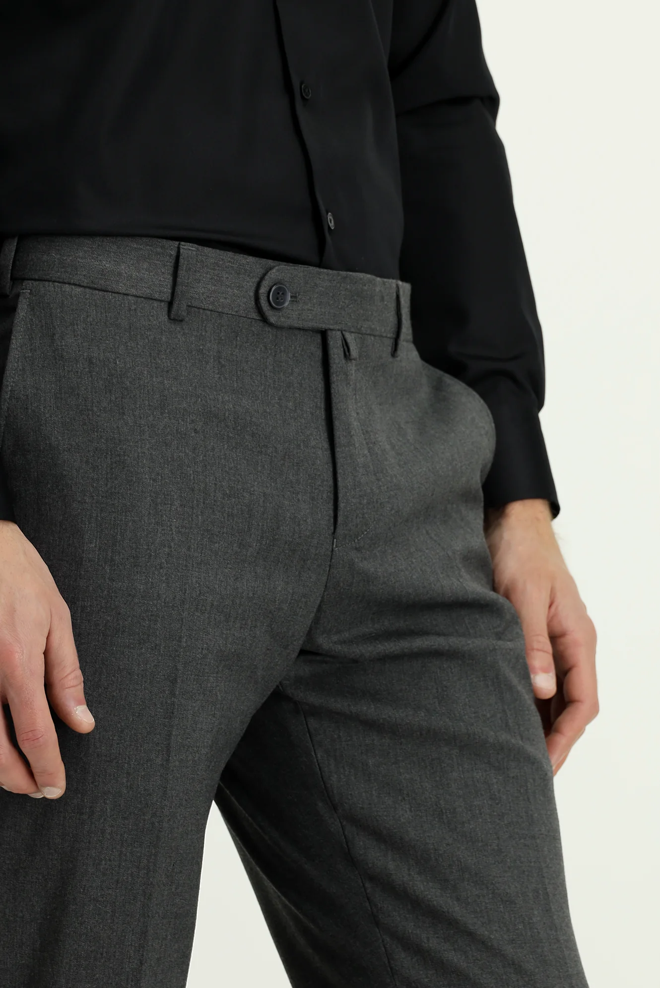 Orta Füme 6 Drop Regular Fit Standart Kesim Klasik Kumaş Pantolon - Image 5
