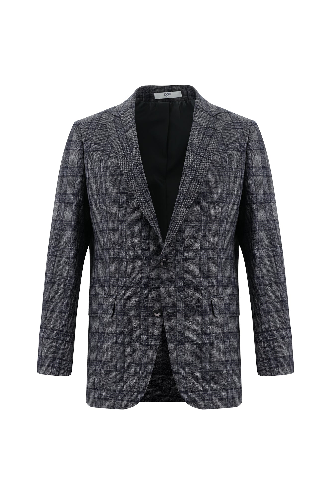 Orta Füme 6 Drop Regular Fit Standart Kesim Kombinli Ekose Takım Elbise - Image 2