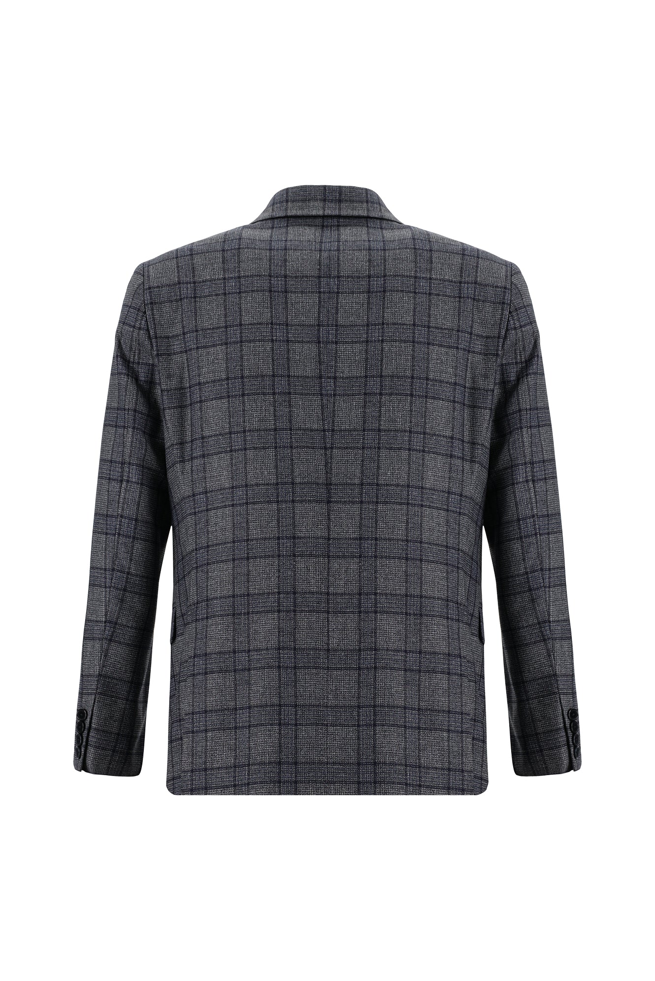Orta Füme 6 Drop Regular Fit Standart Kesim Kombinli Ekose Takım Elbise - Image 3