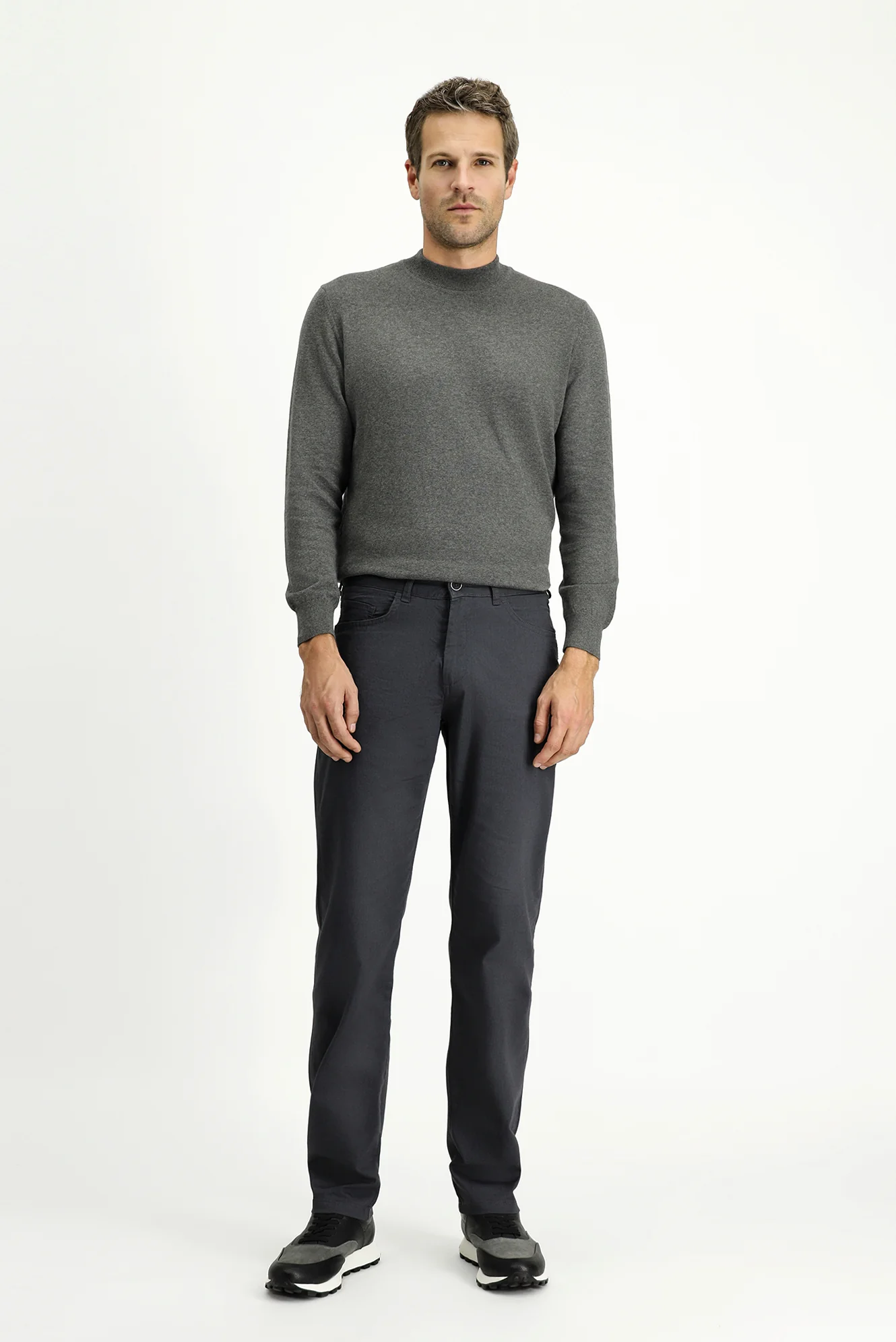 Orta Füme Regular Fit Standart Kesim Likralı Kanvas / Chino Pantolon - Image 3