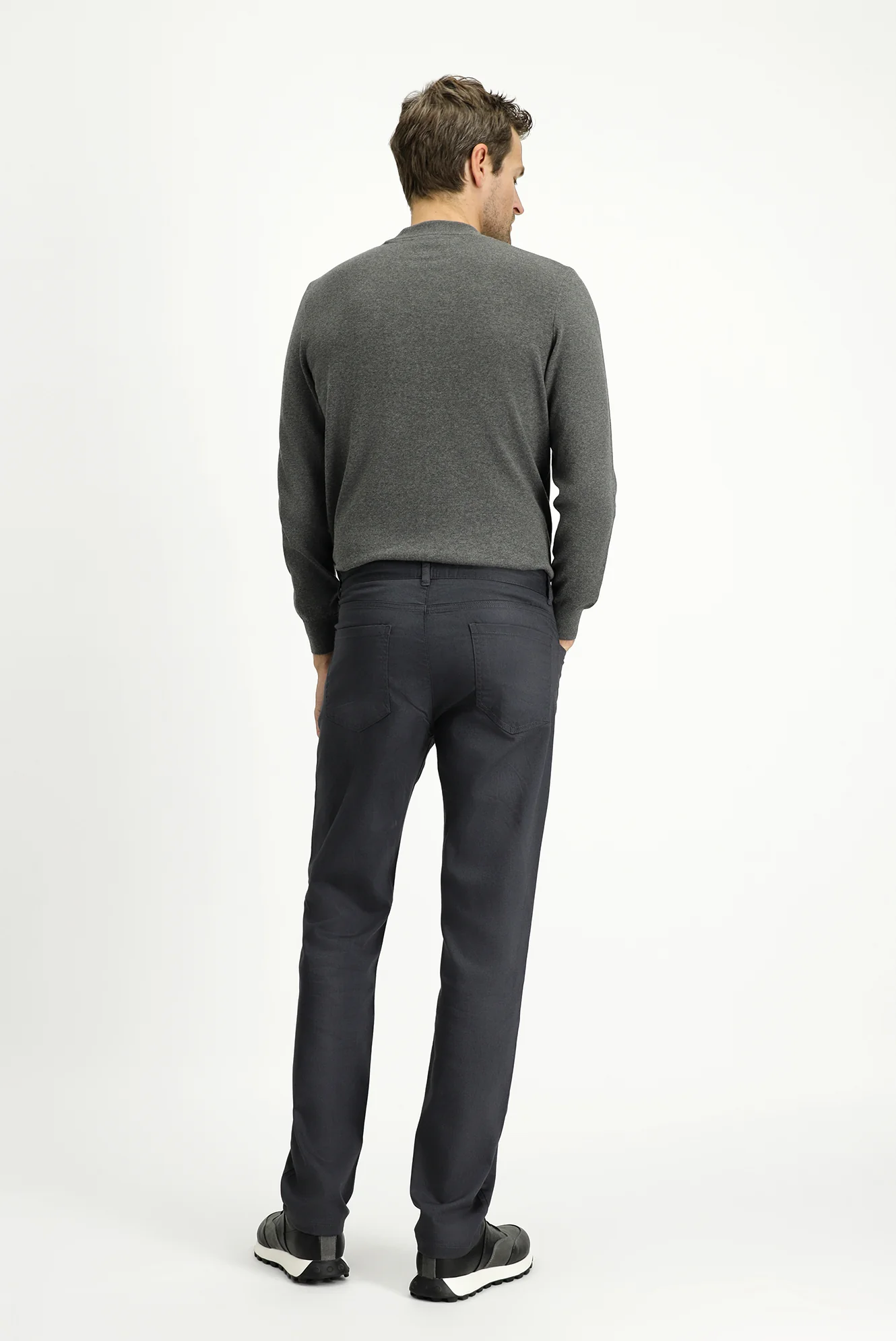 Orta Füme Regular Fit Standart Kesim Likralı Kanvas / Chino Pantolon - Image 5
