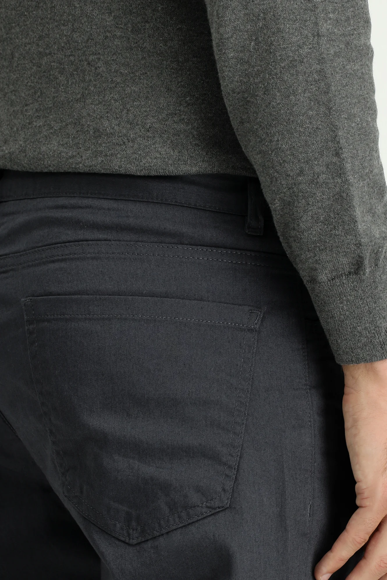 Orta Füme Regular Fit Standart Kesim Likralı Kanvas / Chino Pantolon - Image 6